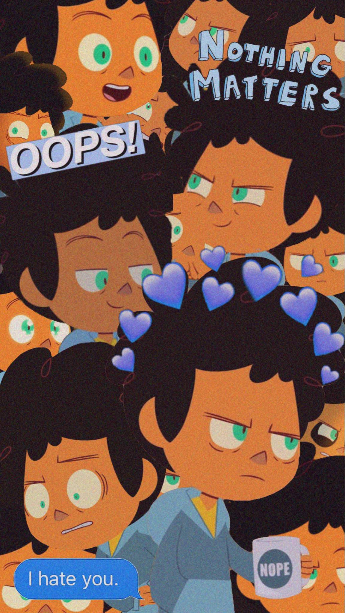 Camp Camp, blue hearts, text bubbles, Full HD Phone Wallpaper