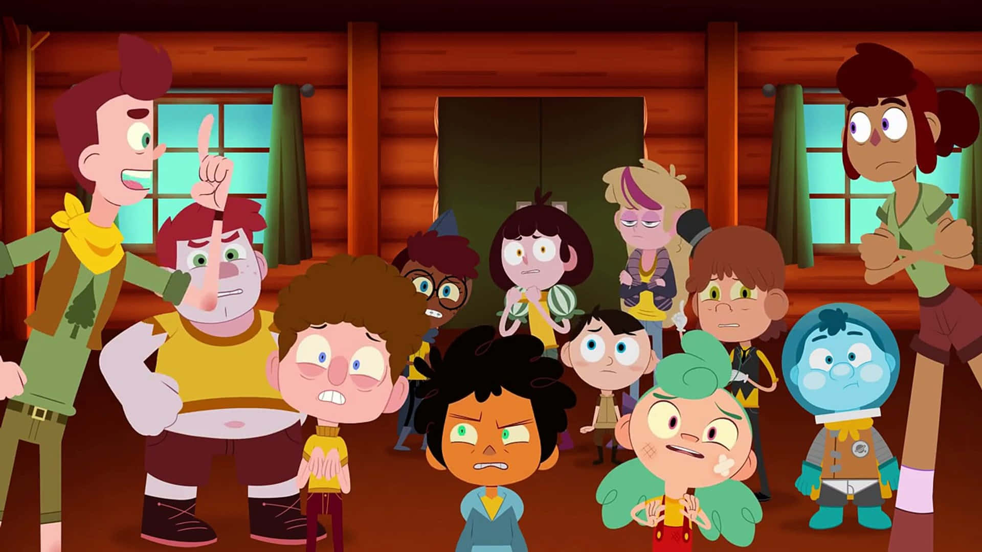 Camp Camp, summer camp, wooden cabin, Full HD Desktop Wallpaper