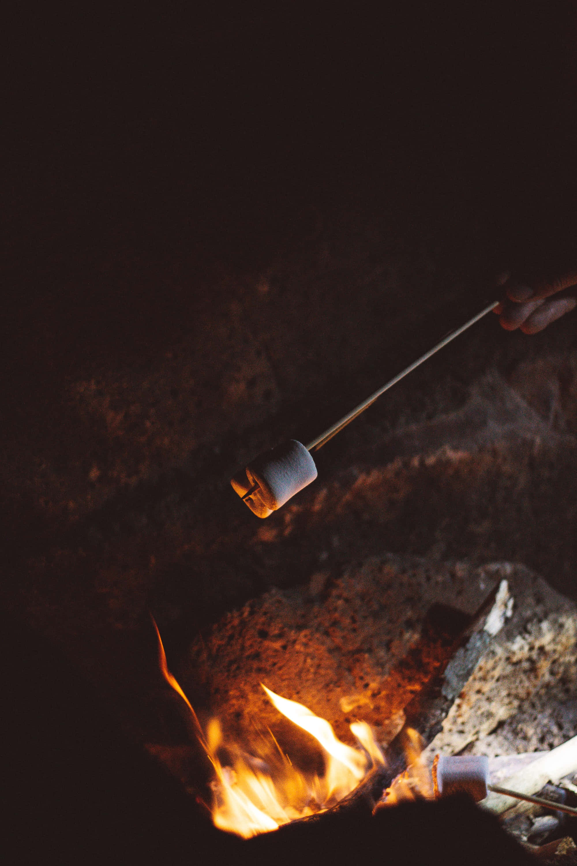 S'mores, marshmallow, campfire, 2K Phone Wallpaper