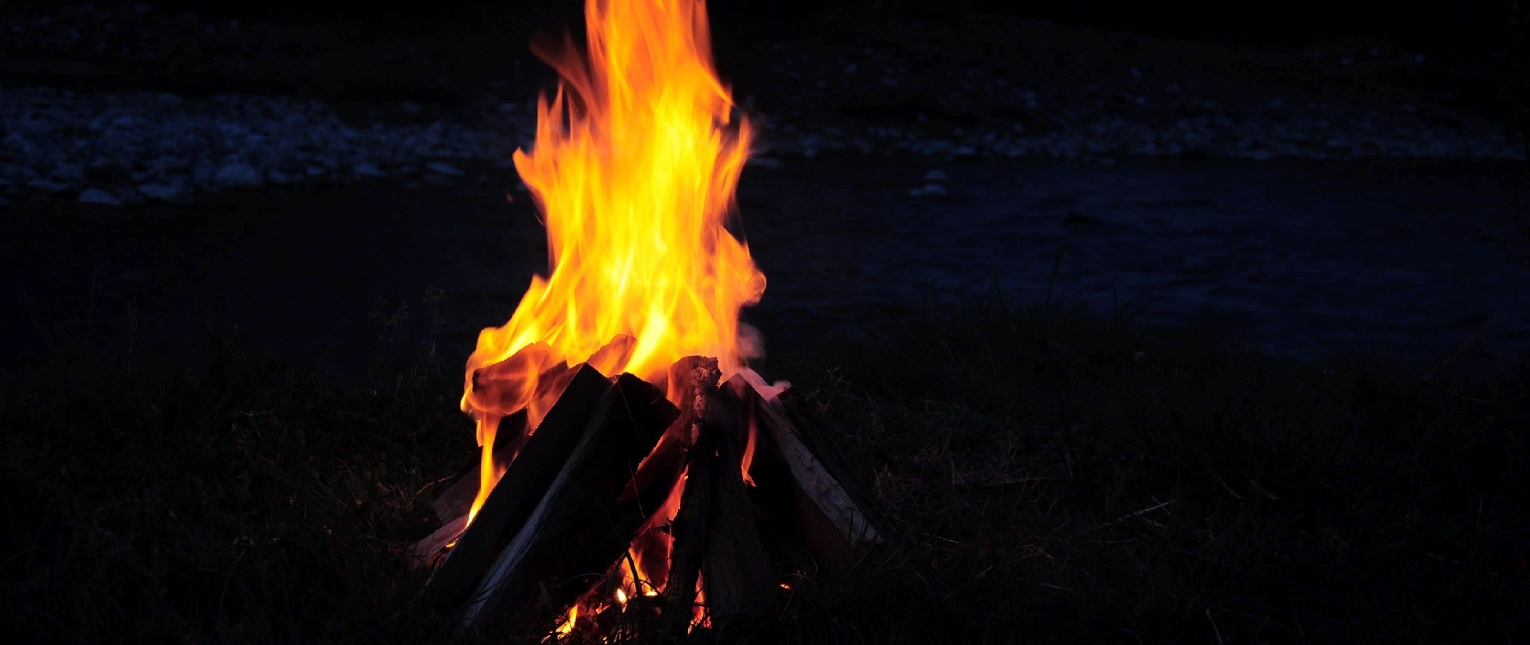 burning bonfire, campfire, darkness, 5K Desktop Wallpaper