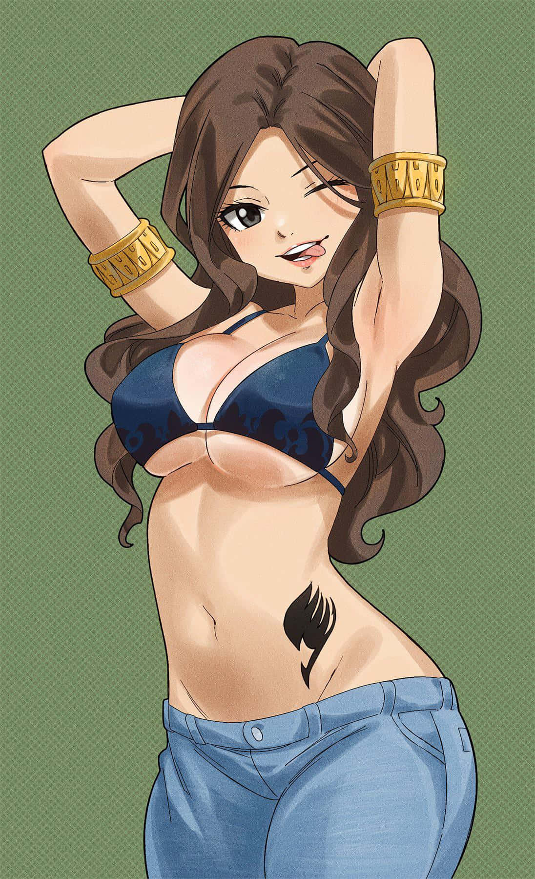 Cana Alberona, long brown hair, gold arm cuffs, HD Phone Wallpaper