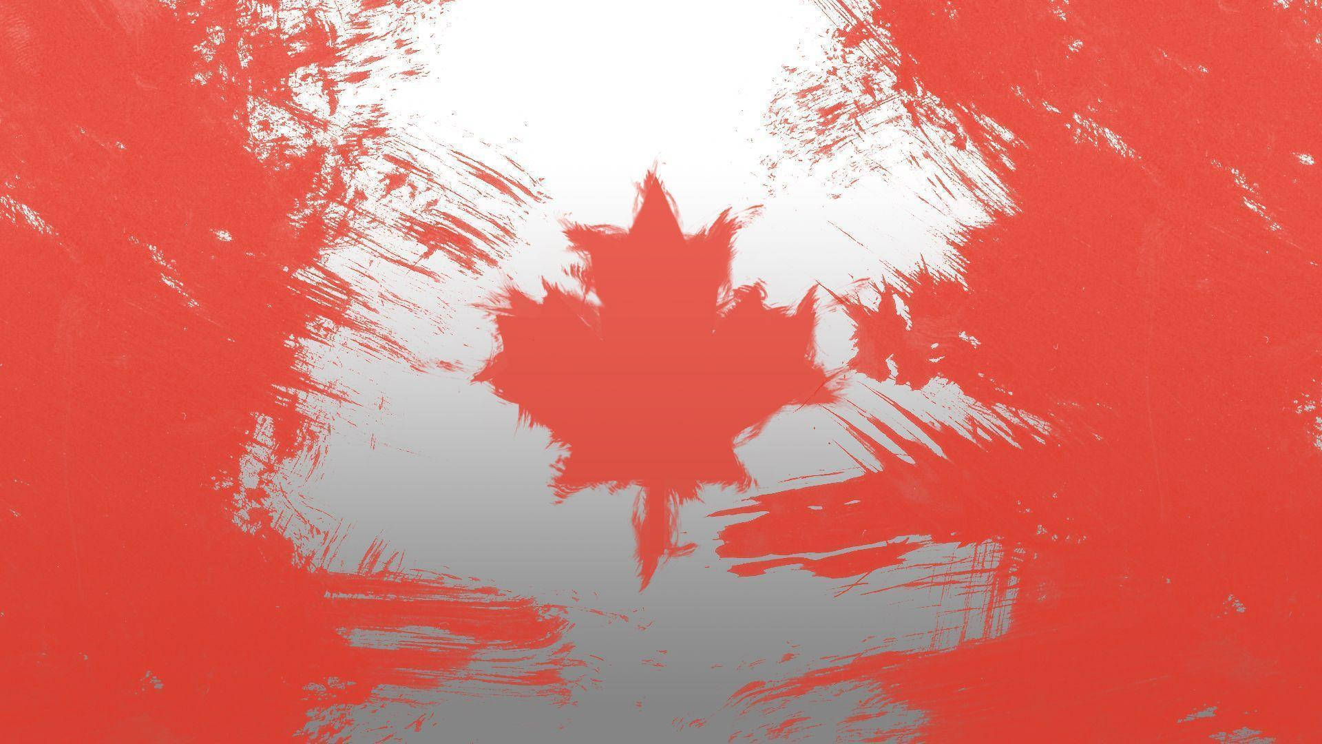 Canada flag, red maple leaf, textured brushstrokes, Full HD Desktop Wallpaper