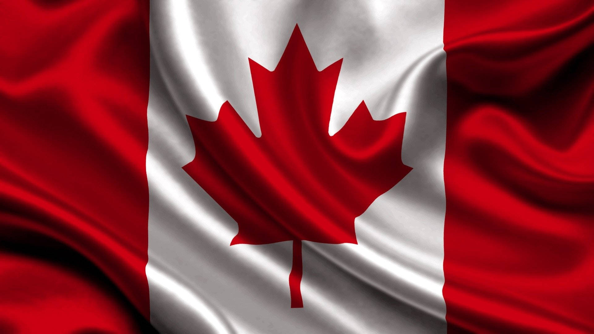 Canada flag, satin, red maple leaf, Full HD Desktop Wallpaper