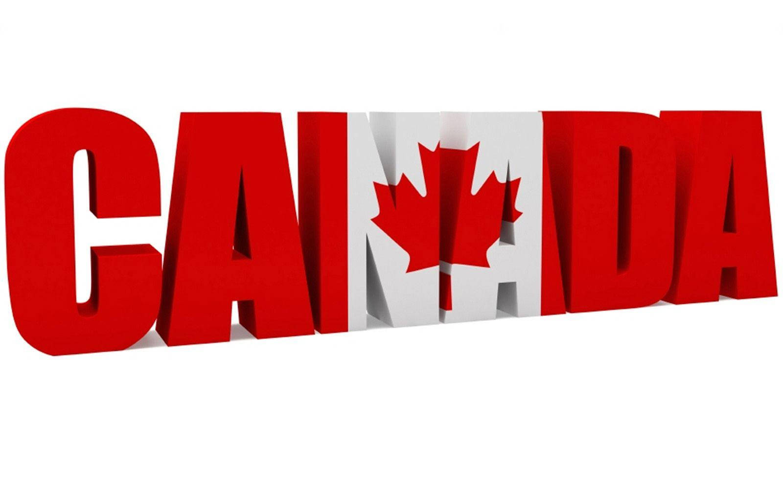 CANADA, maple leaf, red 3d letters, HD Desktop Wallpaper