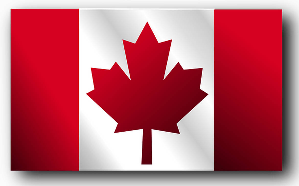 Canada flag, red maple leaf, white field, SD Desktop Wallpaper