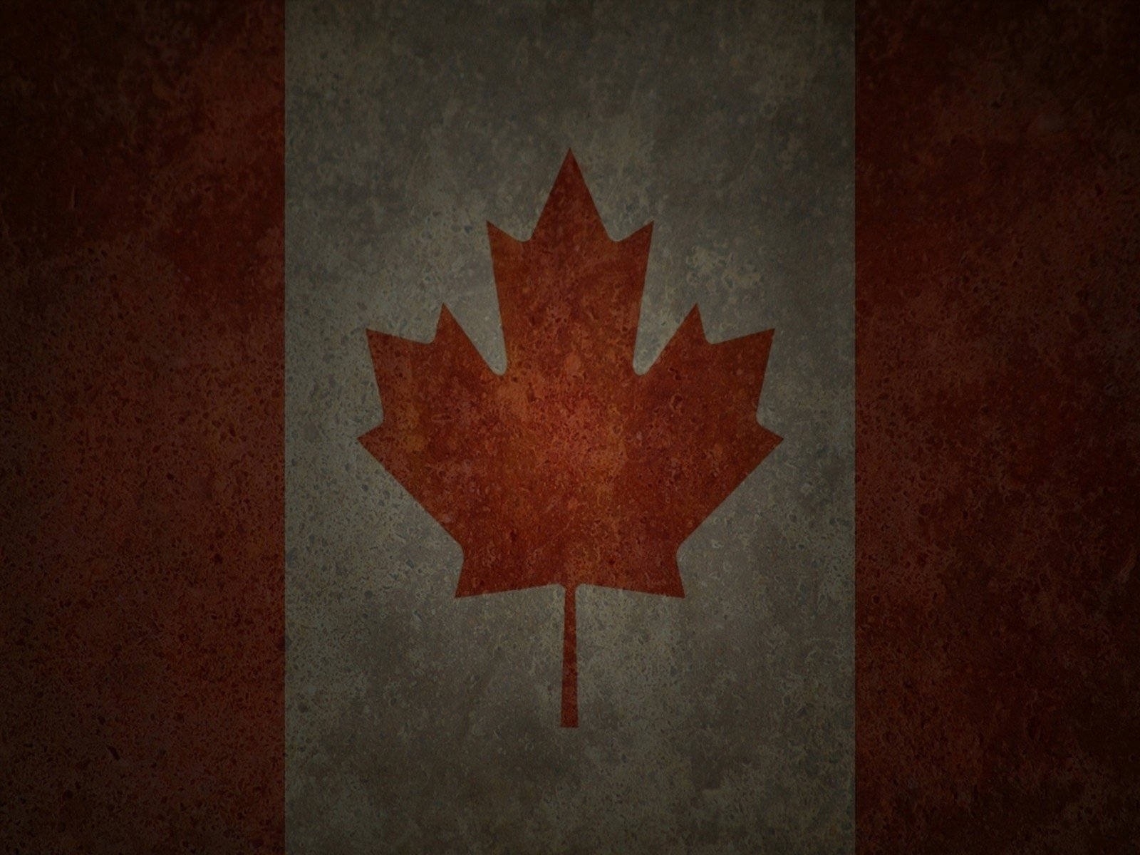 Canada flag, red maple leaf, gray field, HD Desktop Wallpaper