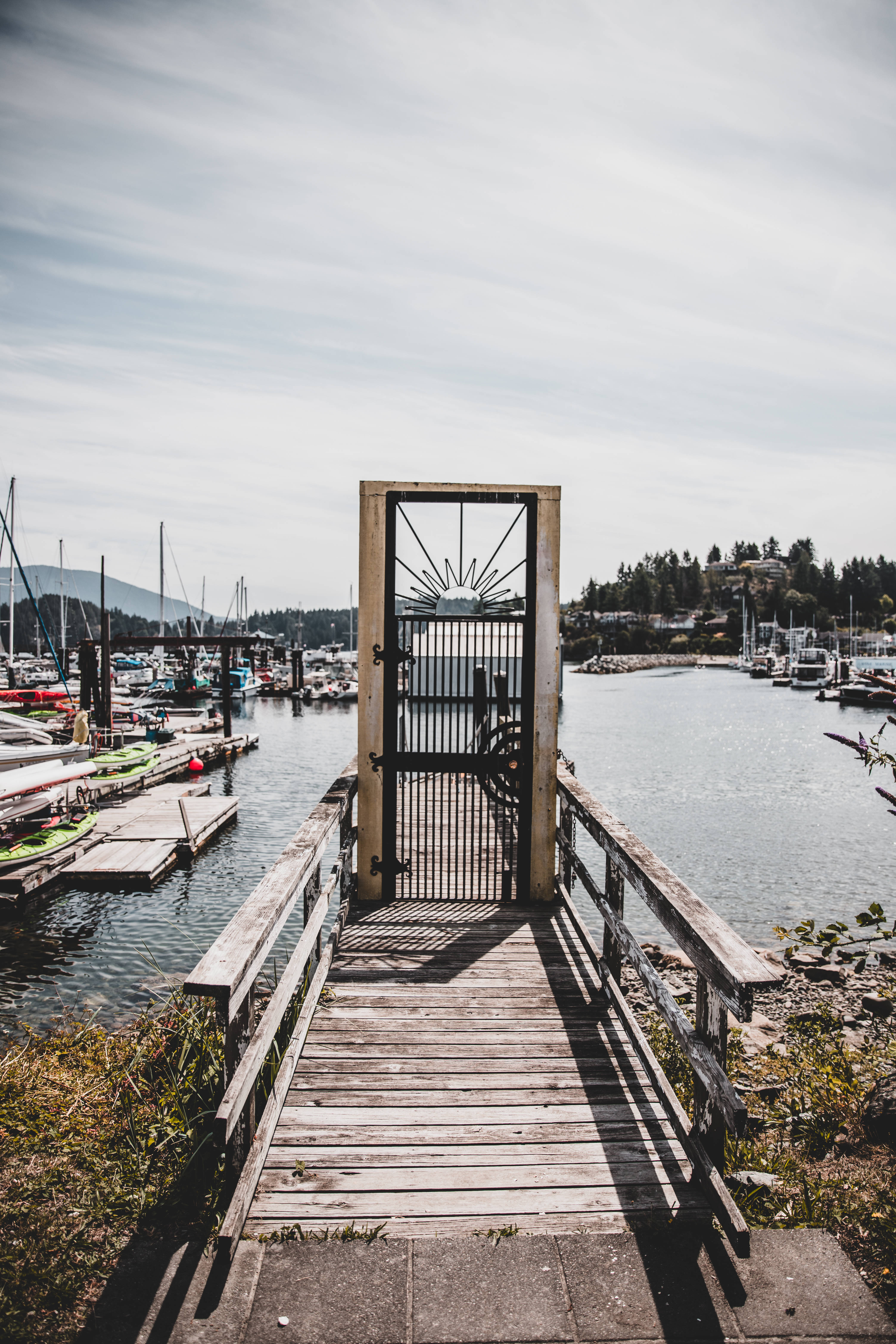 dock gate, Canada, wooden walkway, 5K Phone Wallpaper