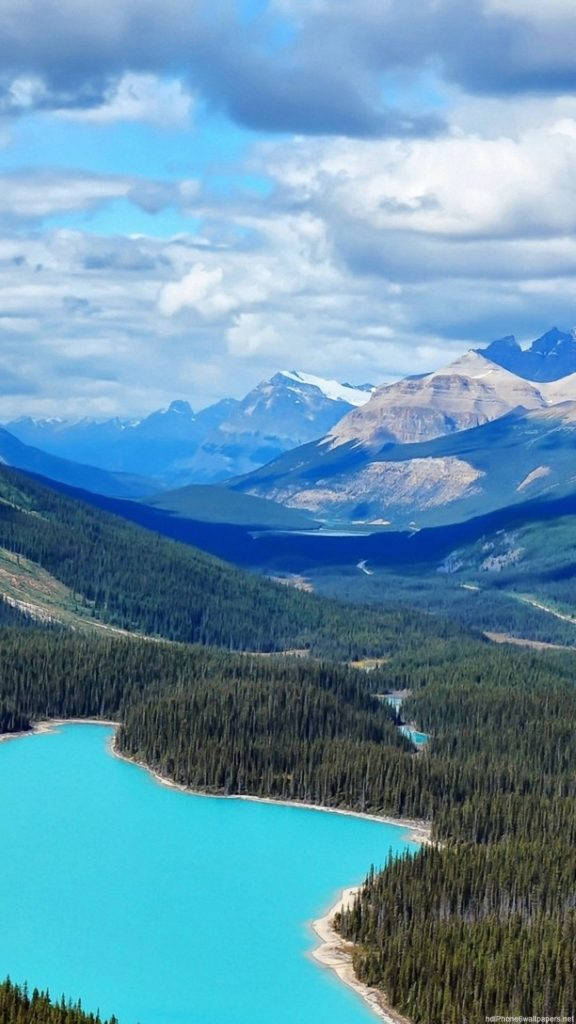 lake, mountains, Canada, SD Phone Wallpaper