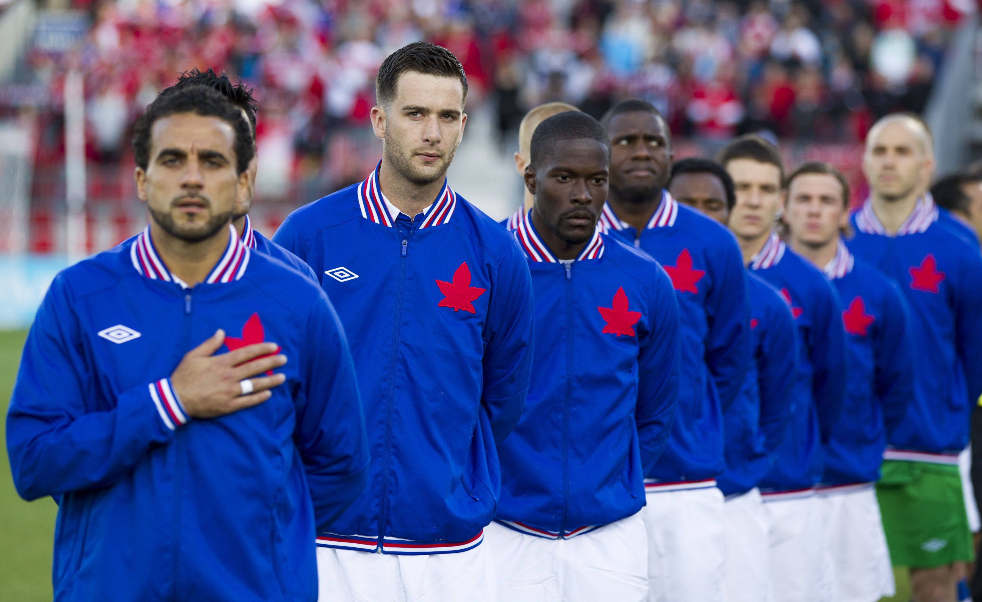 Canada National Football Team, blue jacket, red maple leaf, 2K Desktop Wallpaper