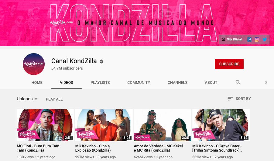 Canal Kondzilla, YouTube channel, vibrant pink banner, SD Desktop Wallpaper
