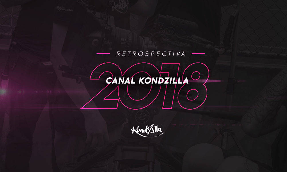 Retrospectiva 2018 Canal Kondzilla, bold pink neon text, dark blurred image, SD Desktop Wallpaper