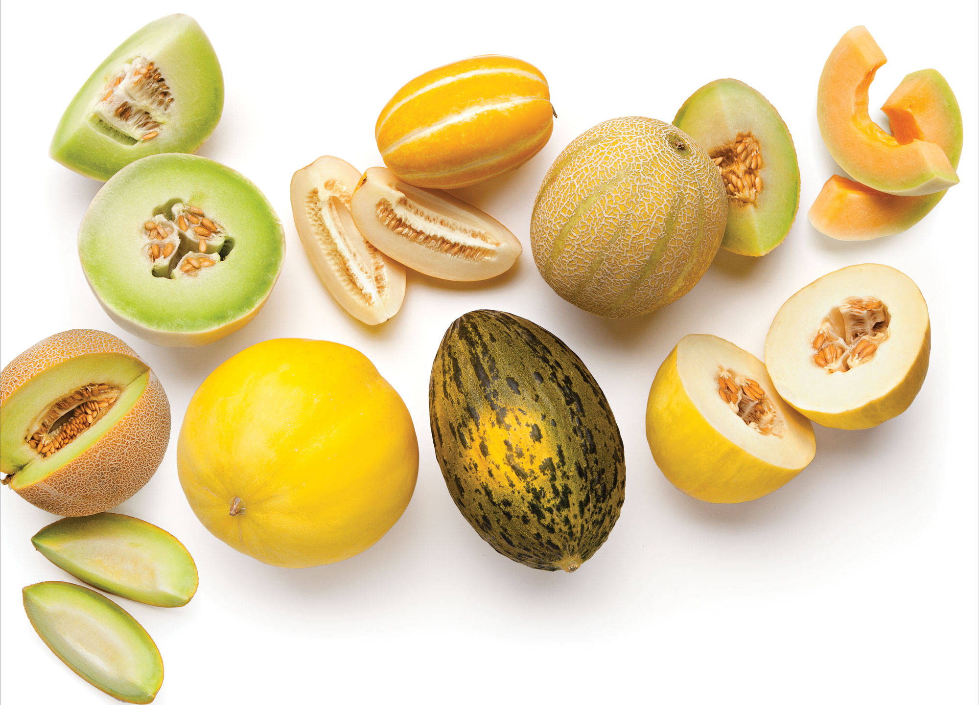 Canary Melon, whole melons, sliced melons, Full HD Desktop Wallpaper