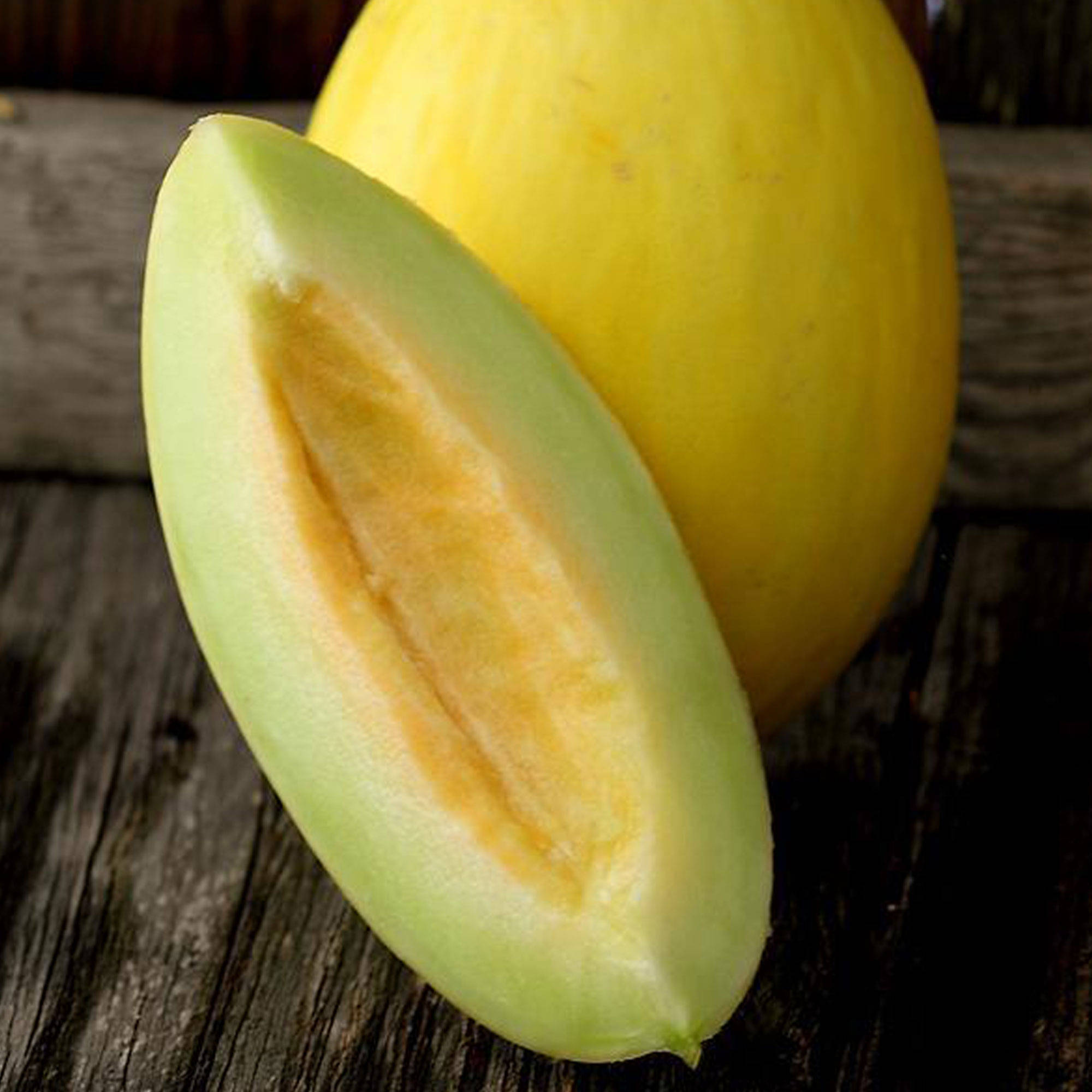 peeled canary melon, yellow melon, pale green rind, Full HD Desktop Wallpaper