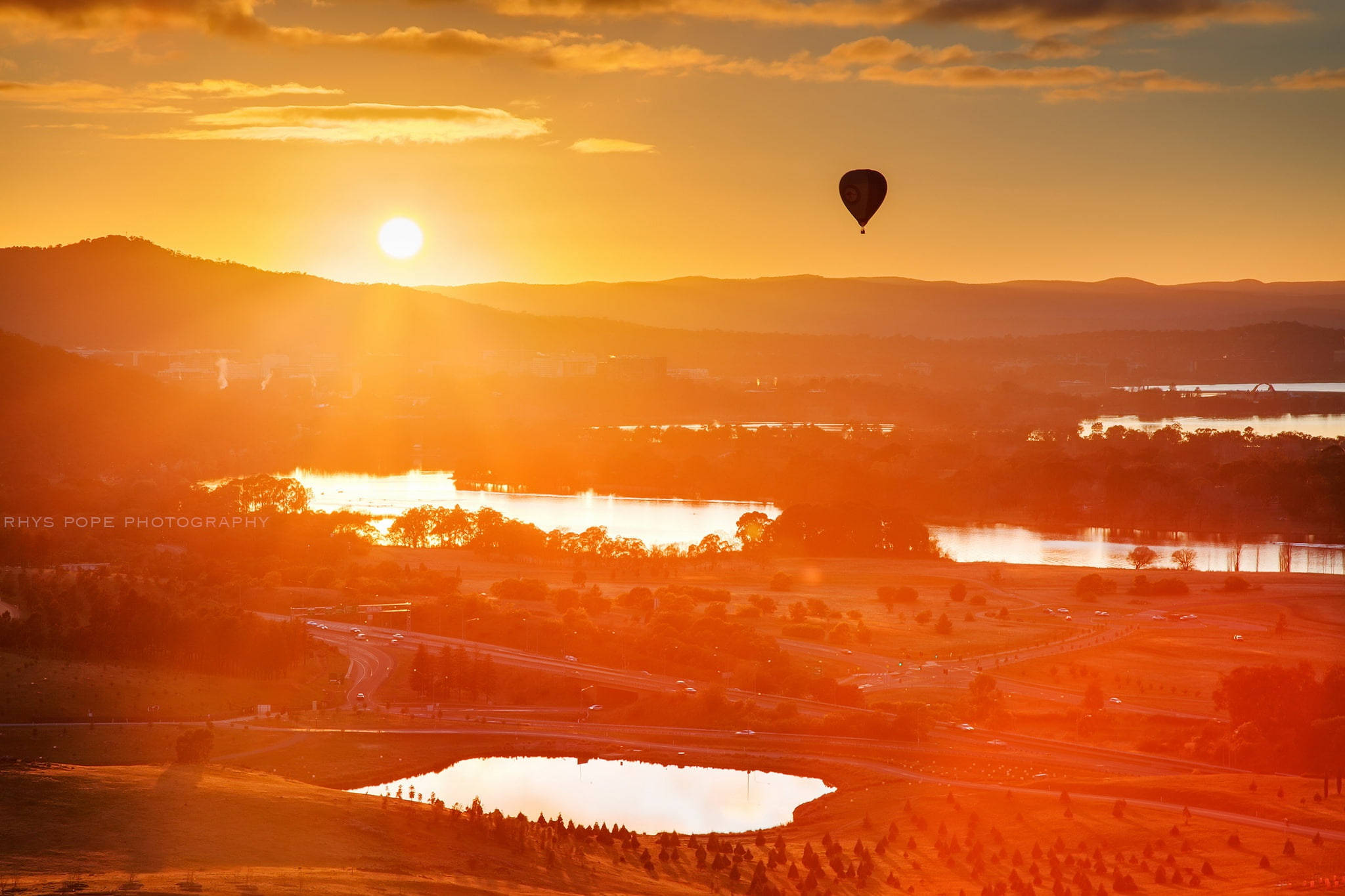 Canberra, sunlight, sunset, Full HD Desktop Wallpaper