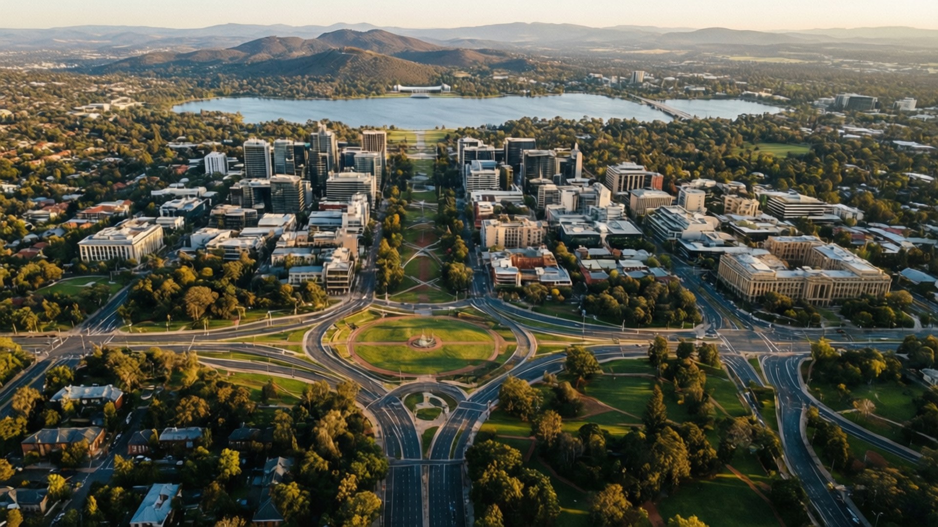 Canberra, city center, modern buildings, Full HD Desktop Wallpaper