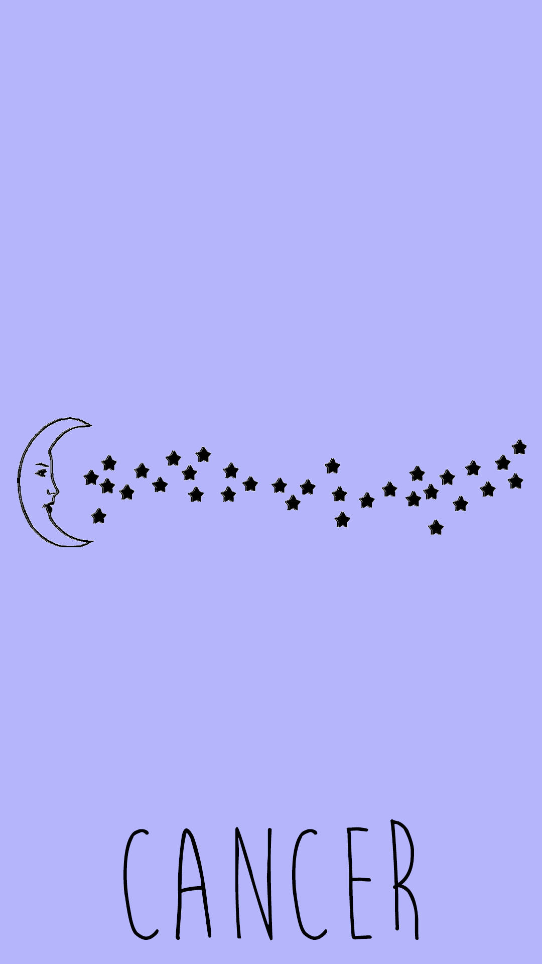 cancer, crescent moon, stars, Full HD Phone Wallpaper