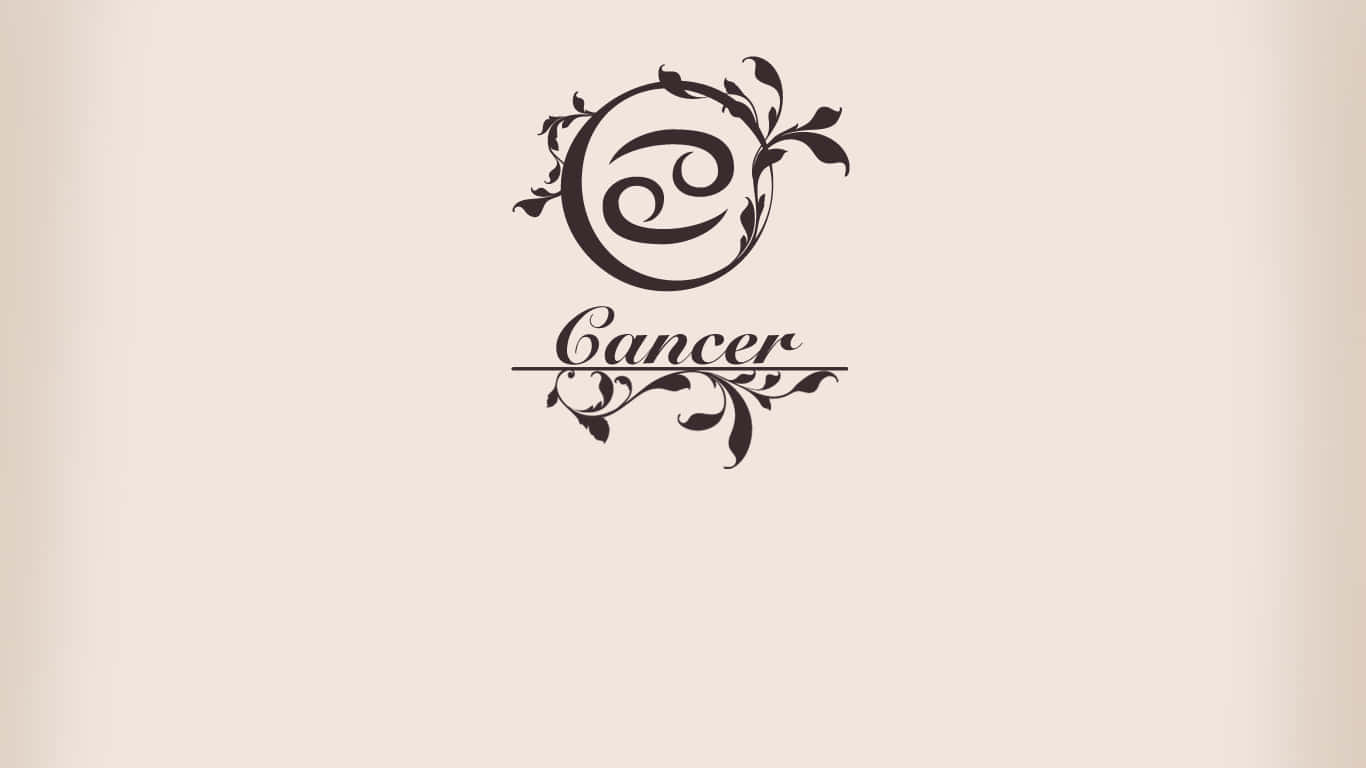 Cancer zodiac sign, black, swirling vines, HD Desktop Wallpaper