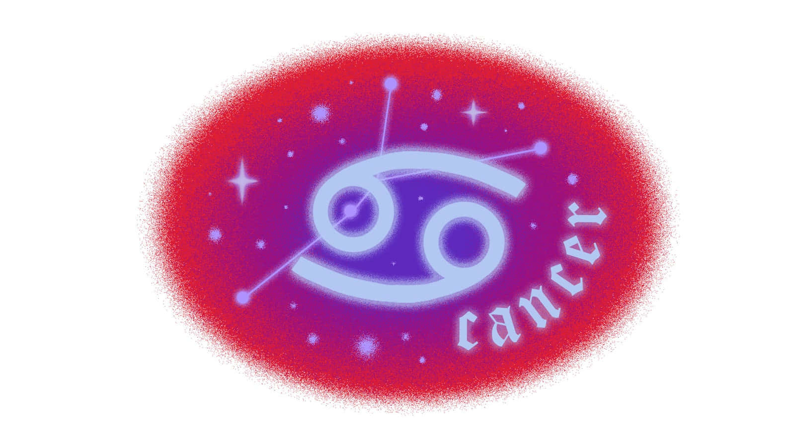 Cancer zodiac sign, light blue, vibrant red and purple gradient, HD Desktop Wallpaper