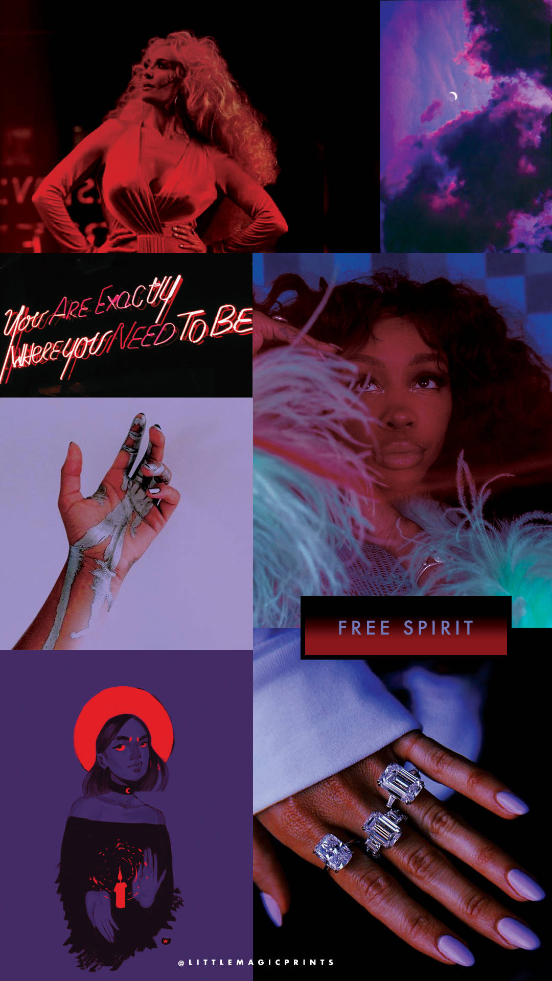 Cancer Aesthetic, neon reds, purples, Full HD Phone Wallpaper