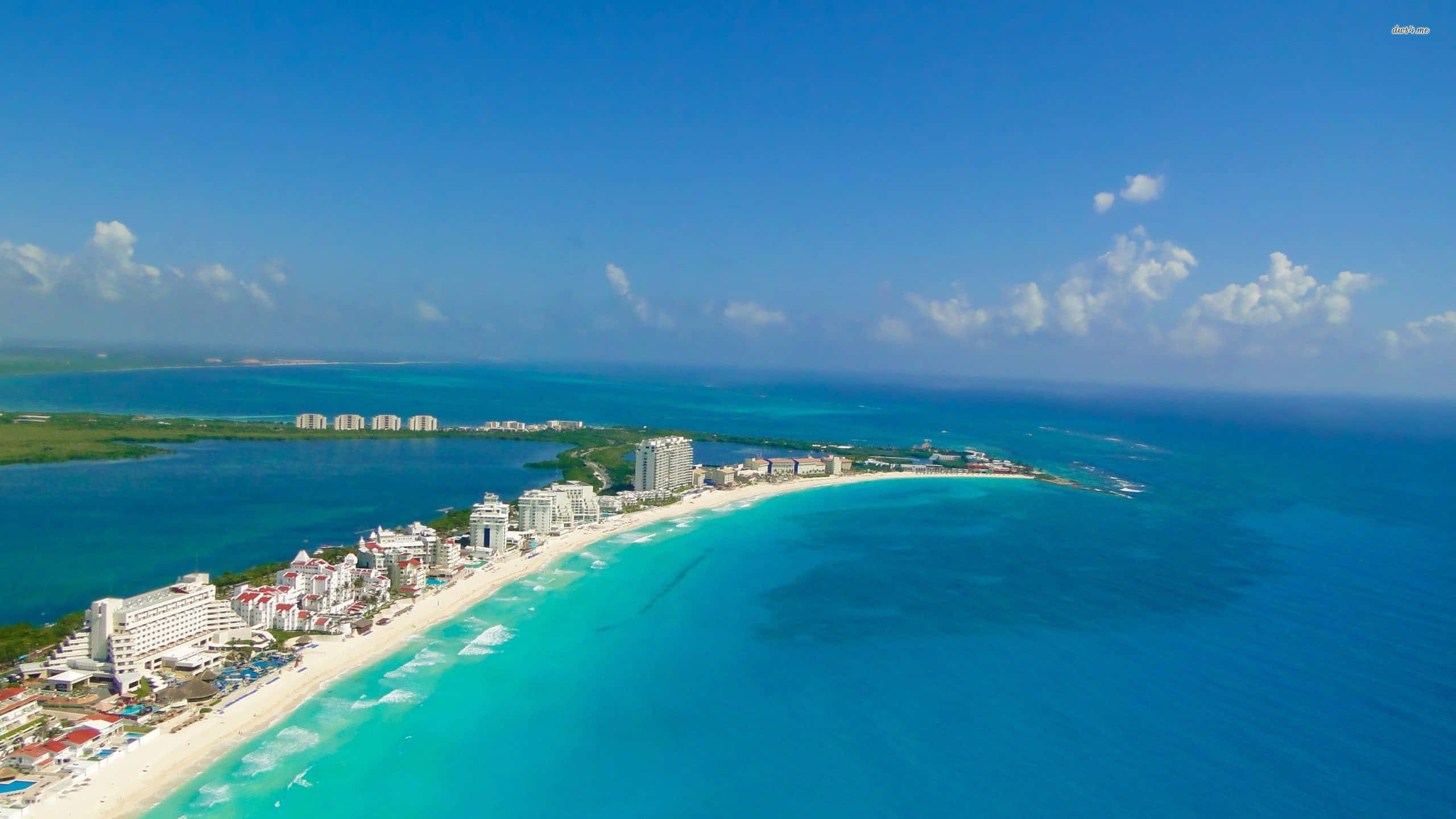 Cancun Mexico, tropical beach, turquoise waters, 2K Desktop Wallpaper