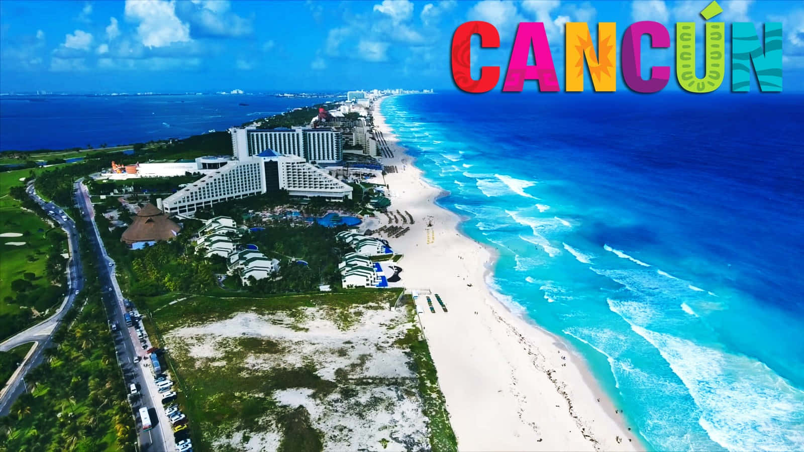 Cancun Mexico, white sandy beach, turquoise ocean, HD Desktop Wallpaper