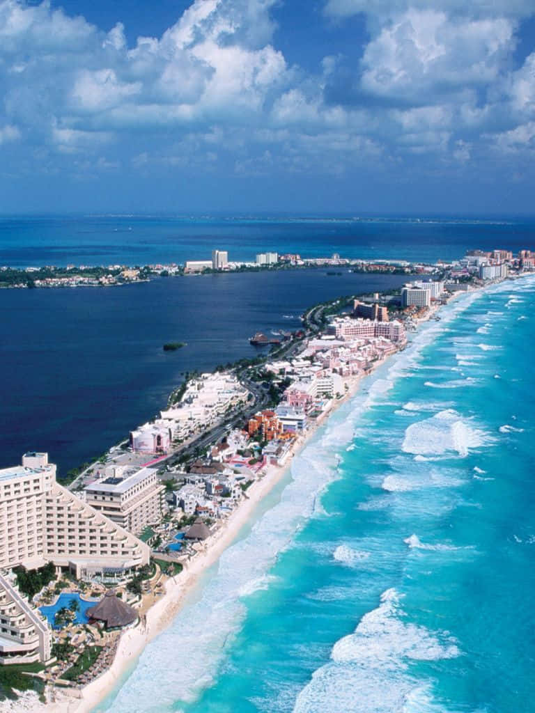 Cancun Mexico, turquoise waves, white sand beaches, SD Phone Wallpaper