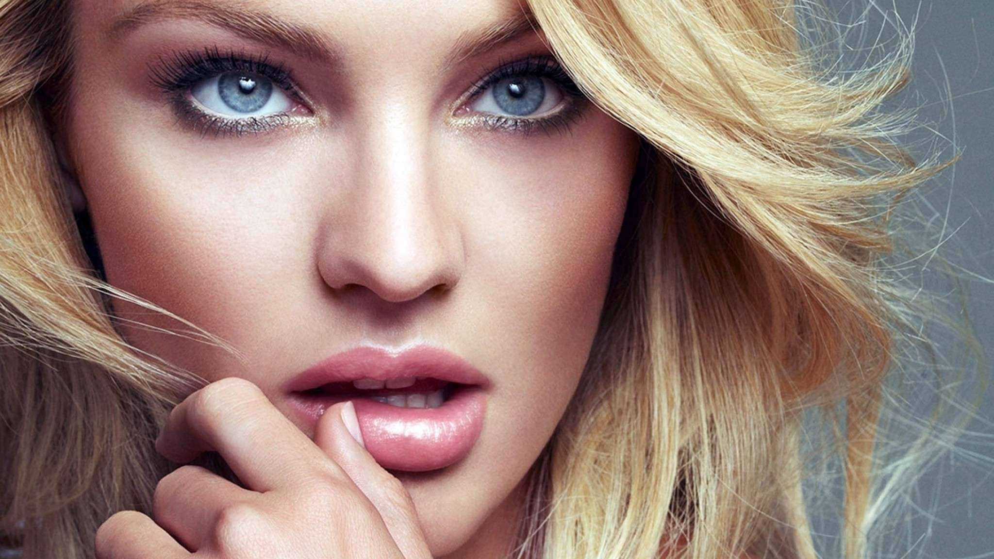 Candice Swanepoel, close-up portrait, blonde woman, Full HD Desktop Wallpaper