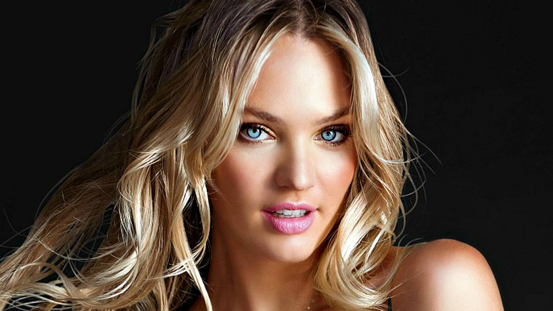 Candice Swanepoel, blonde, piercing blue eyes, Full HD Desktop Wallpaper