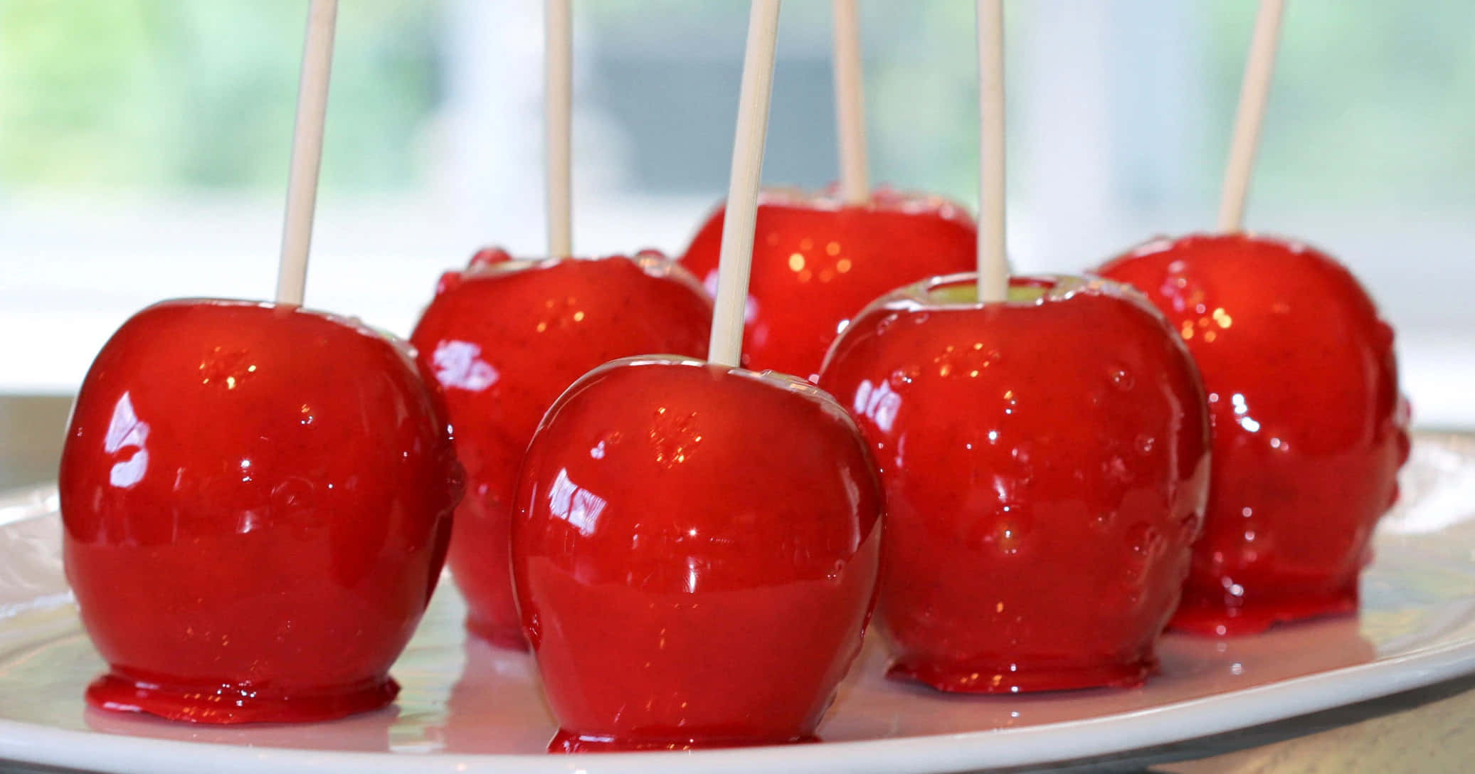 Candy Apples 2073, glossy red, sugary sheen, Full HD Desktop Wallpaper