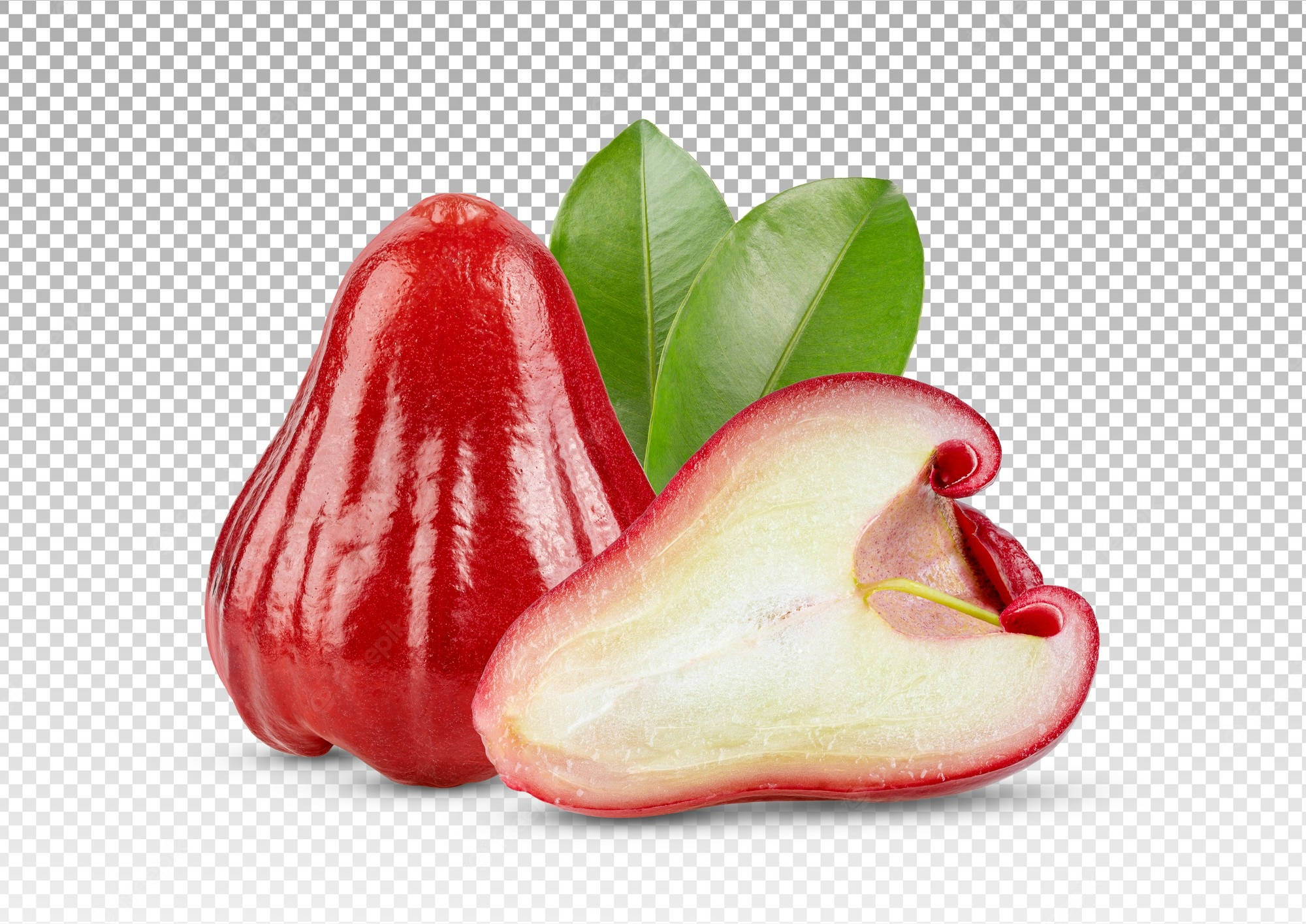 red rose apple, glossy red, sliced half, Full HD Desktop Wallpaper