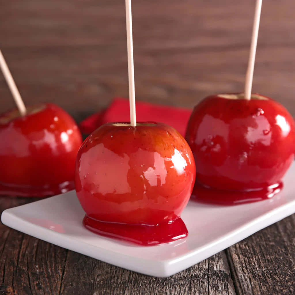 candy apples, glossy red, syrup, SD Desktop Wallpaper