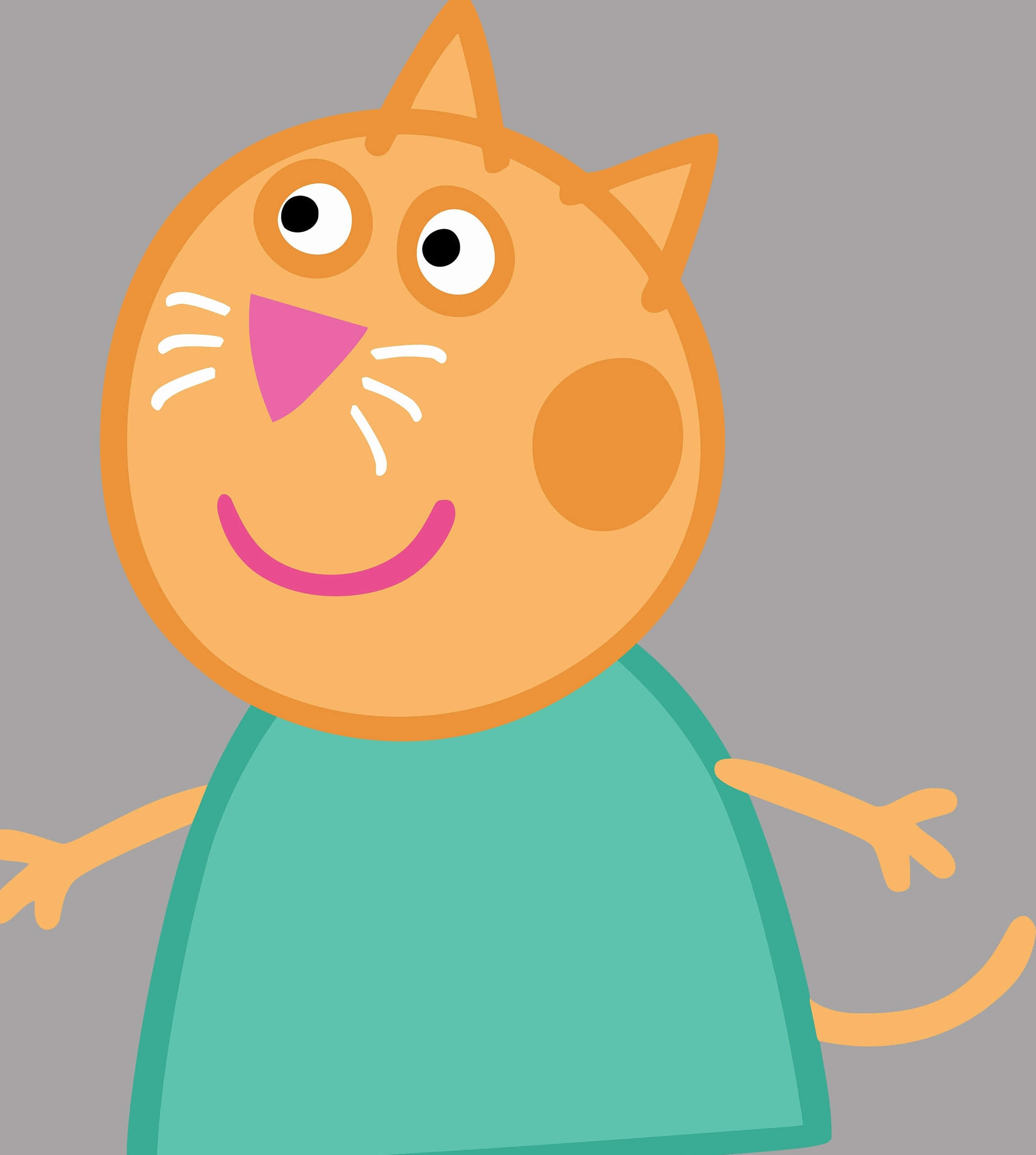 Candy Cat, orange cartoon cat, pink nose, Full HD Phone Wallpaper