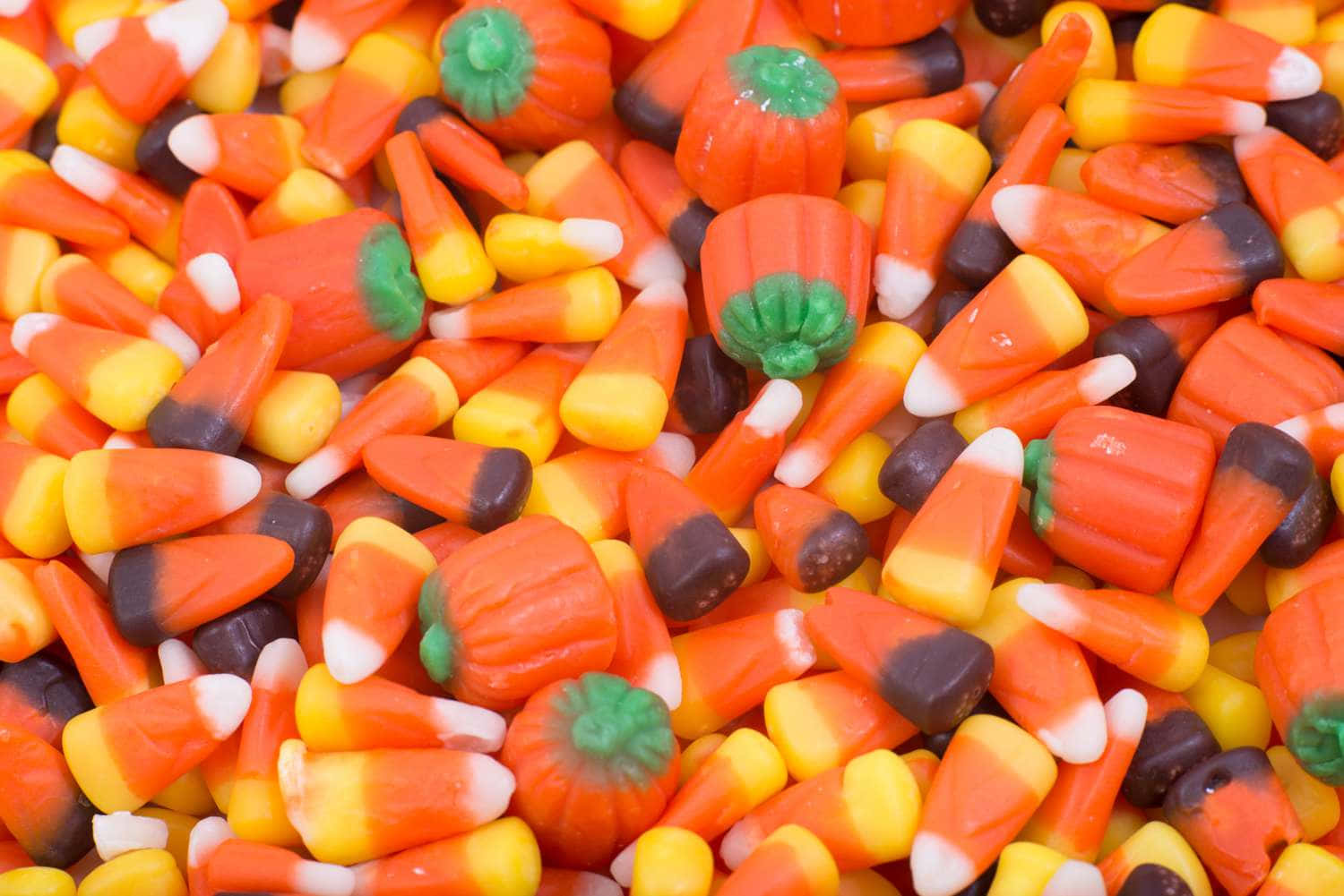 candy corn, pumpkin-shaped sweets, orange, HD Desktop Wallpaper