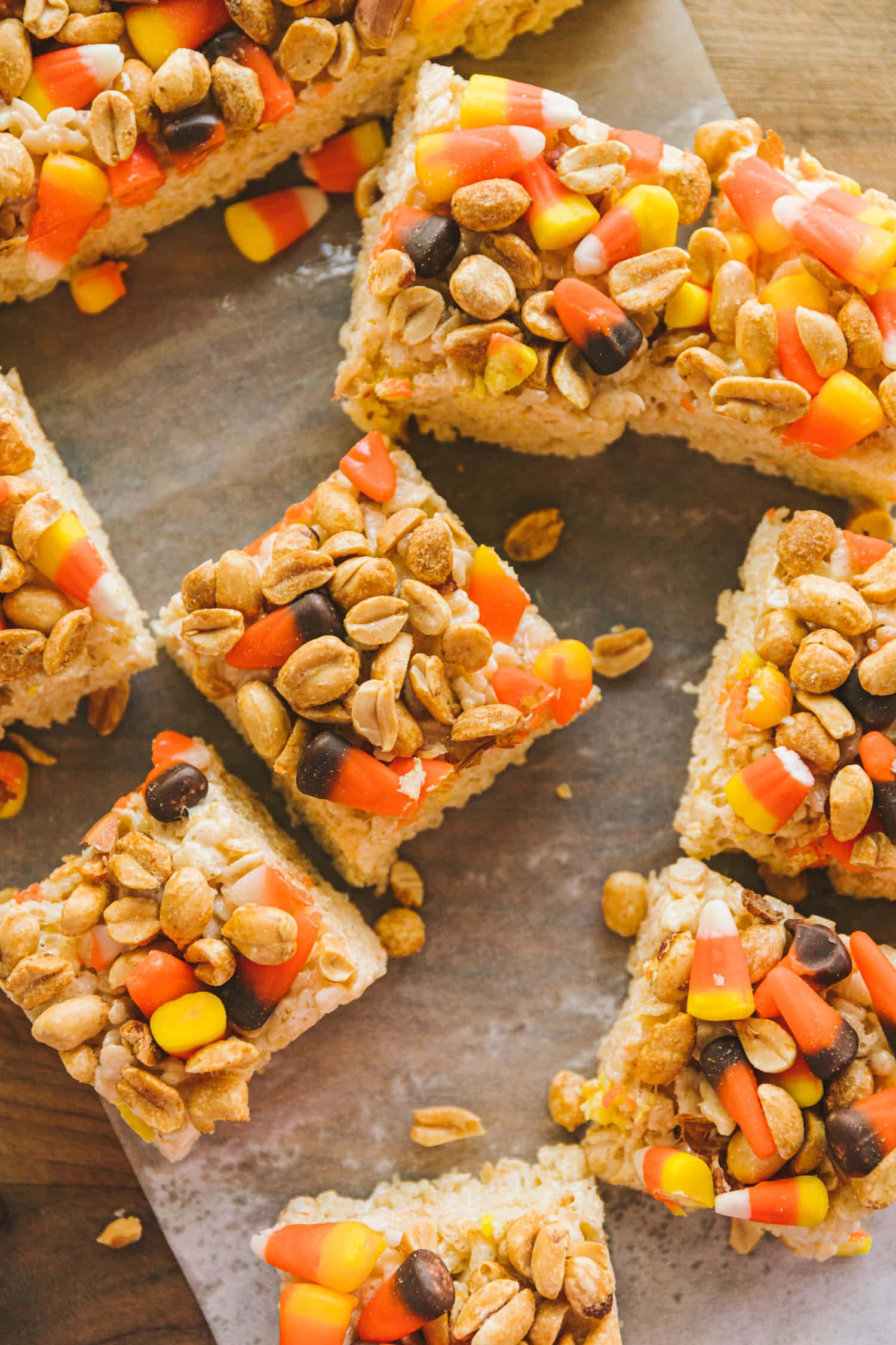 Candy Corn, Peanut Rice Krispie Treats, parchment paper, Full HD Phone Wallpaper