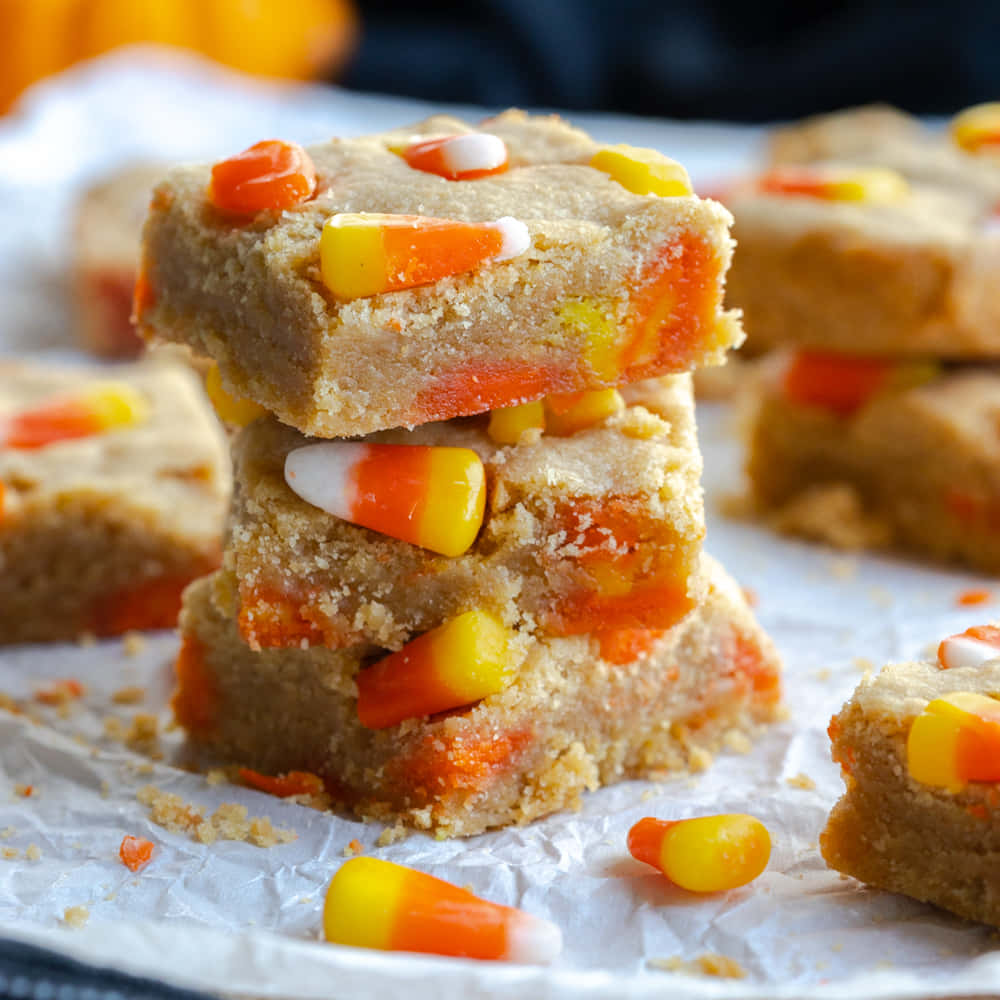 candy corn, blondies, golden brown cookie dough, SD Desktop Wallpaper