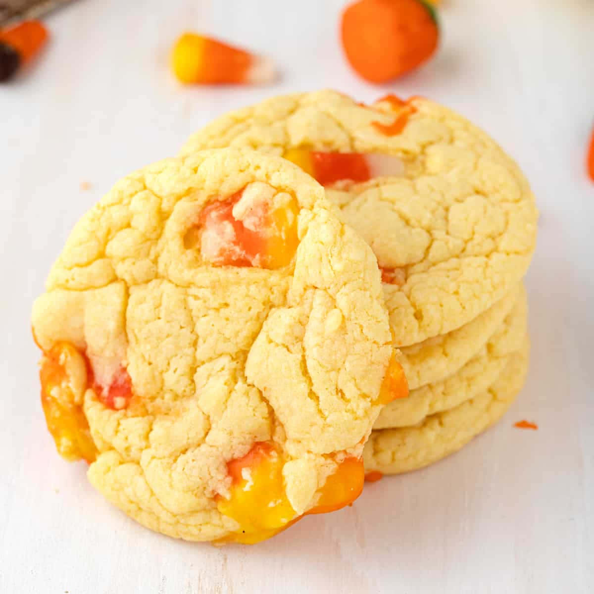 Candy Corn Infused Cookies, golden sugar cookies, melted candy corn, SD Desktop Wallpaper