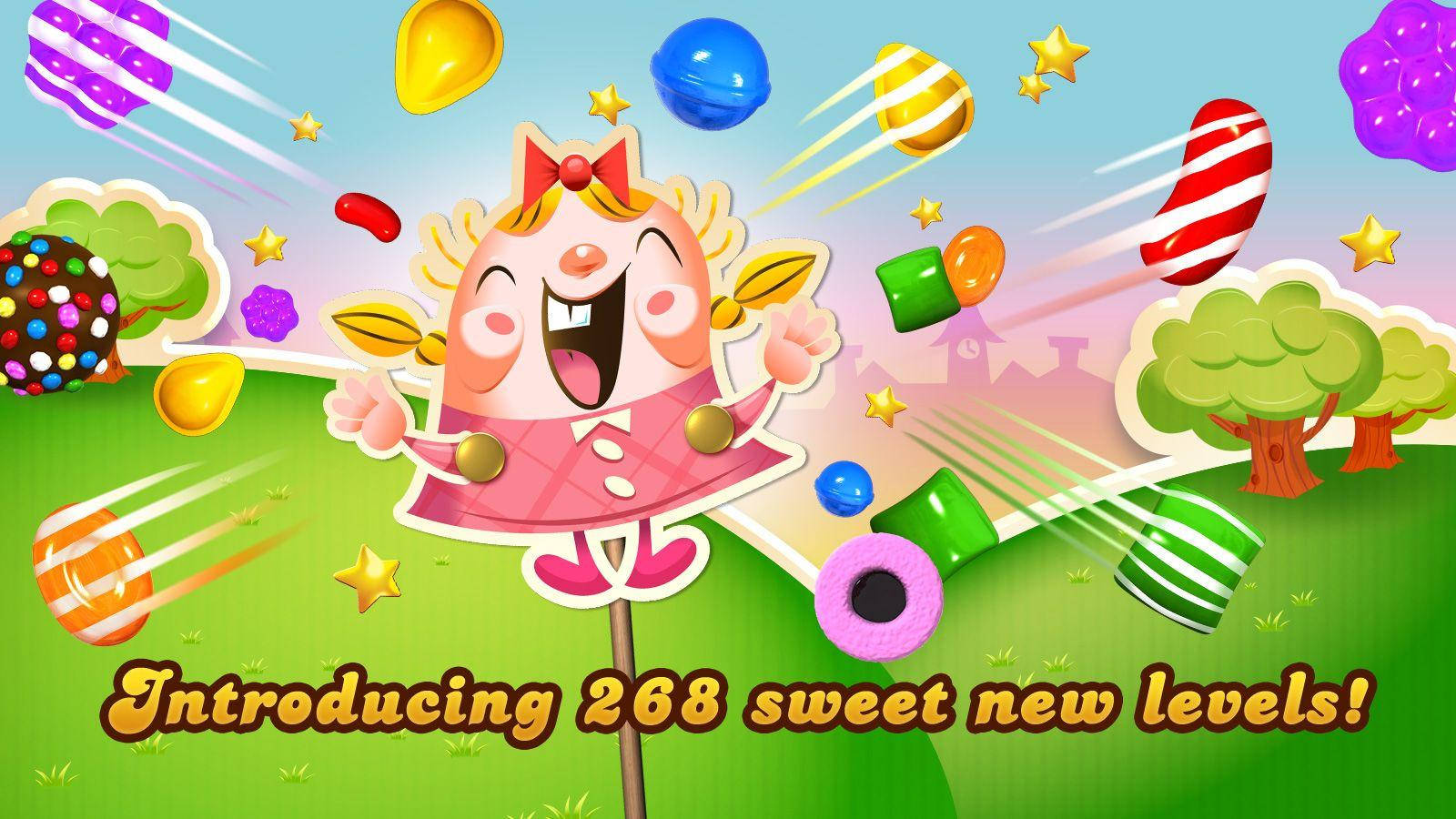 Candy Crush Saga, pink dress, colorful candies, HD Desktop Wallpaper