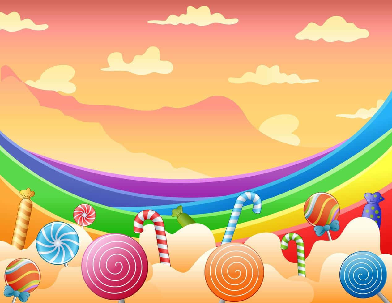 Candy Land, giant lollipops, striped candy canes, SD Desktop Wallpaper