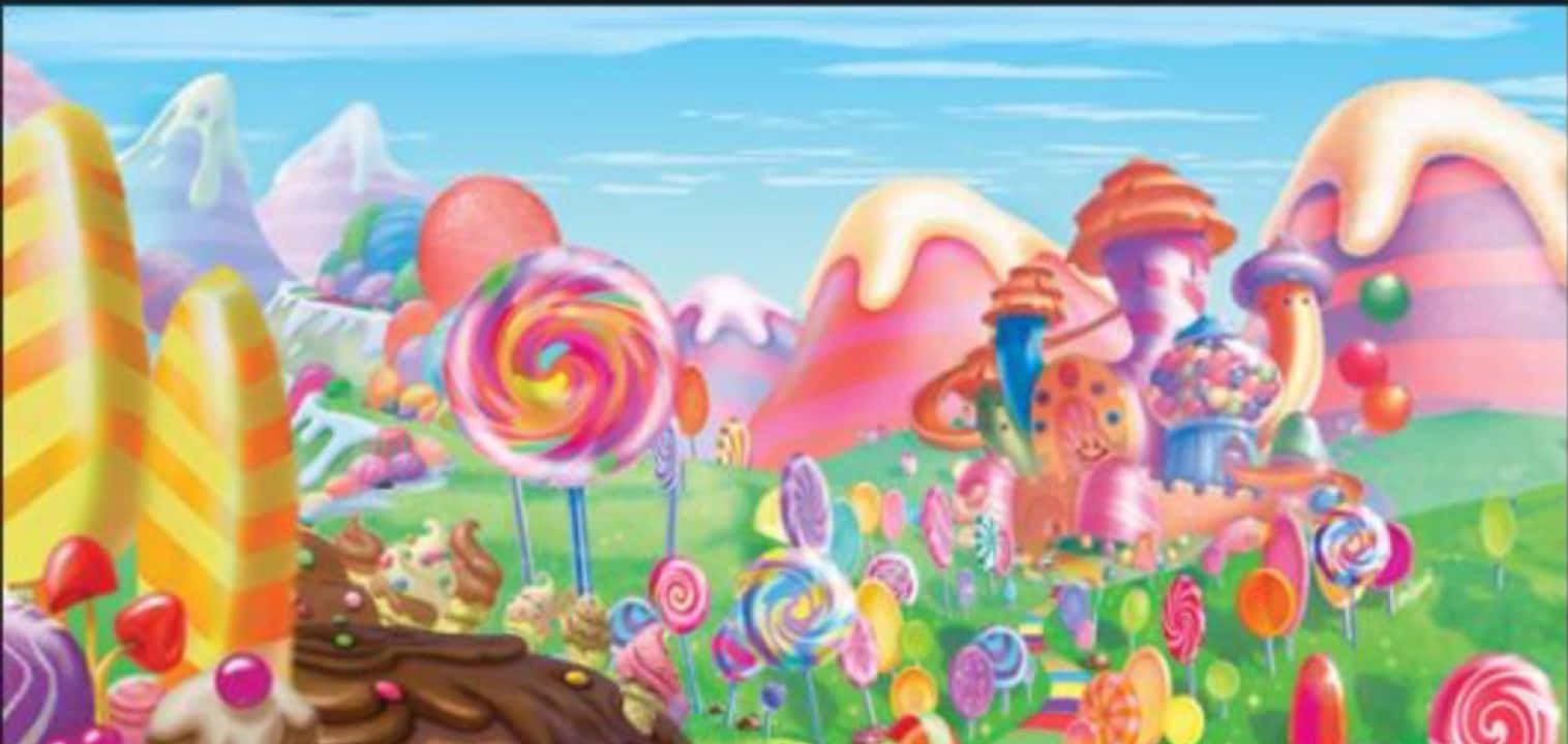 Candy Land, lollipops, gumdrops, HD Desktop Wallpaper