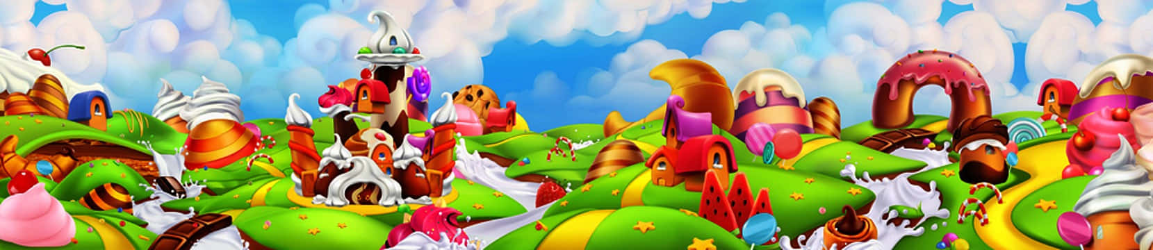 Candy Land, chocolate rivers, whipped cream hills, HD Desktop Wallpaper