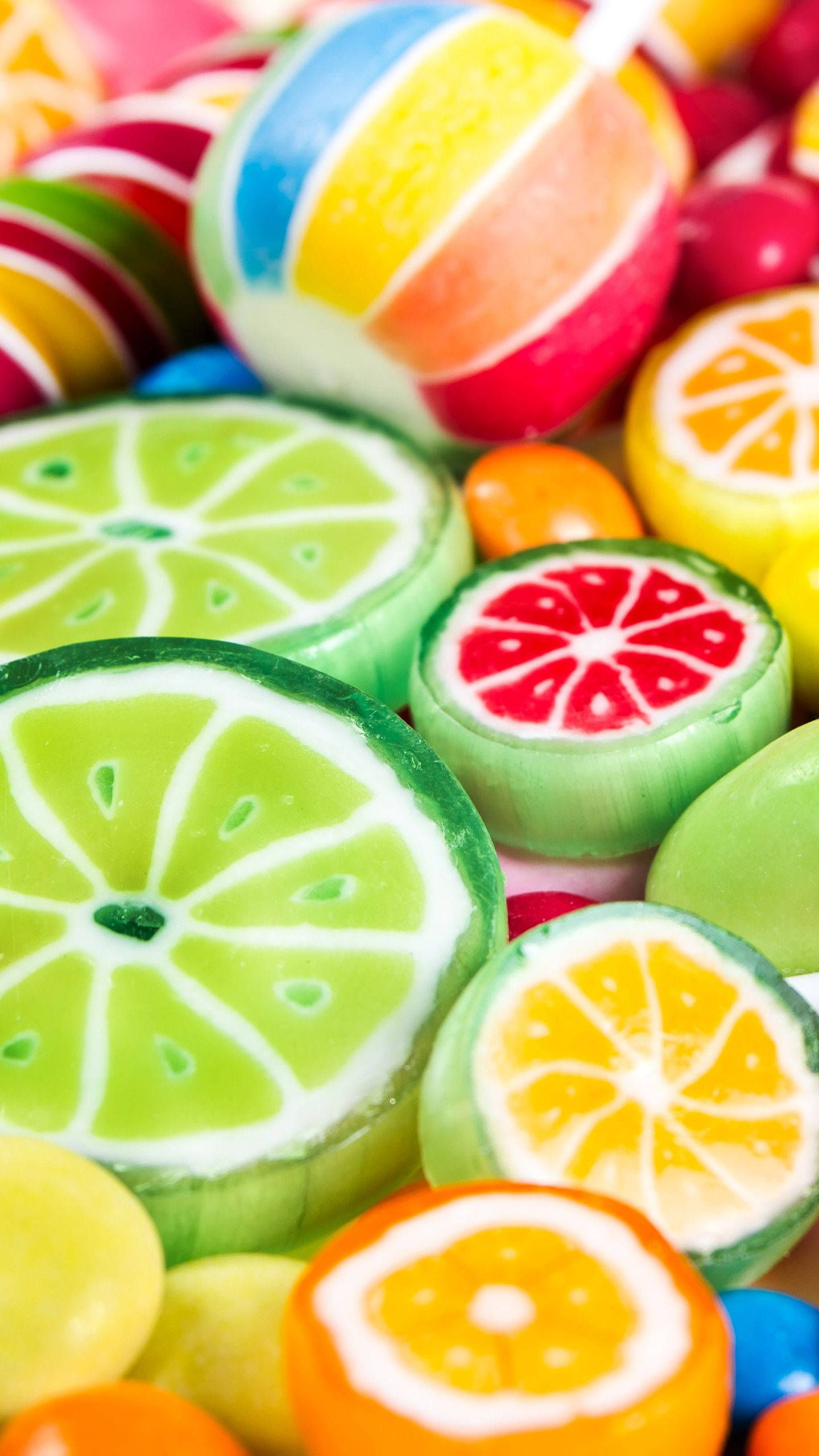 citrus-flavored candies, lime, orange, 2K Phone Wallpaper