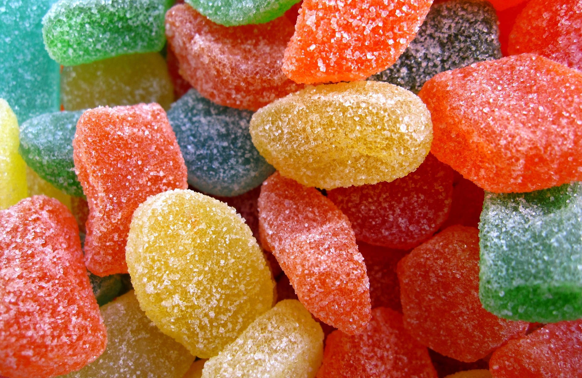 soft fruit jelly candies, gummy candies, bright red, Full HD Desktop Wallpaper
