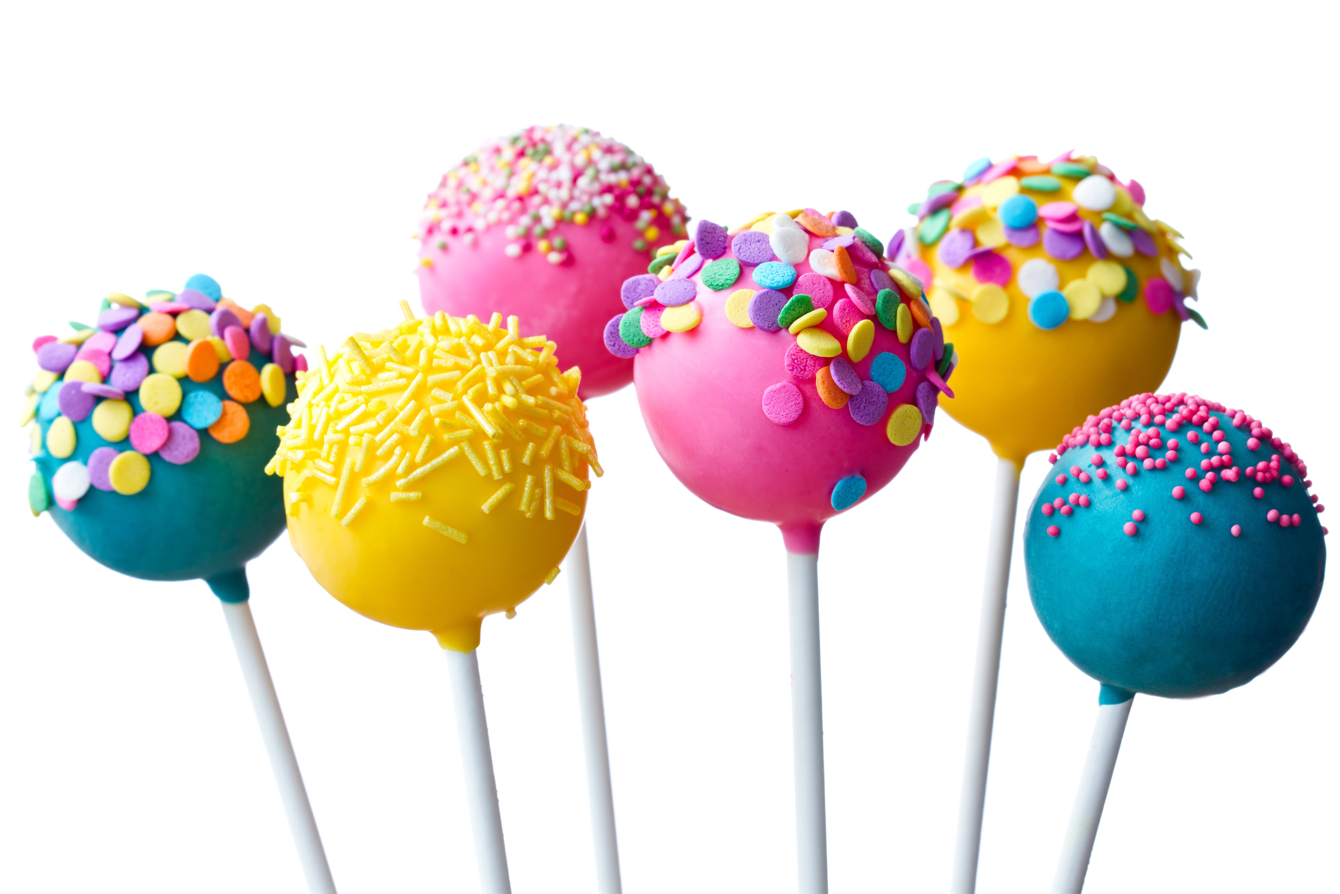 cake pops, pink, yellow, 5K Desktop Wallpaper