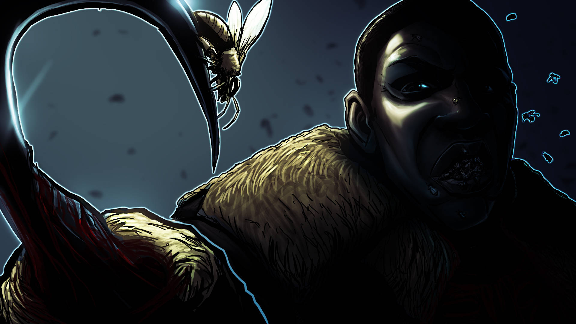 Candyman, anime-style, glowing eyes, Full HD Desktop Wallpaper