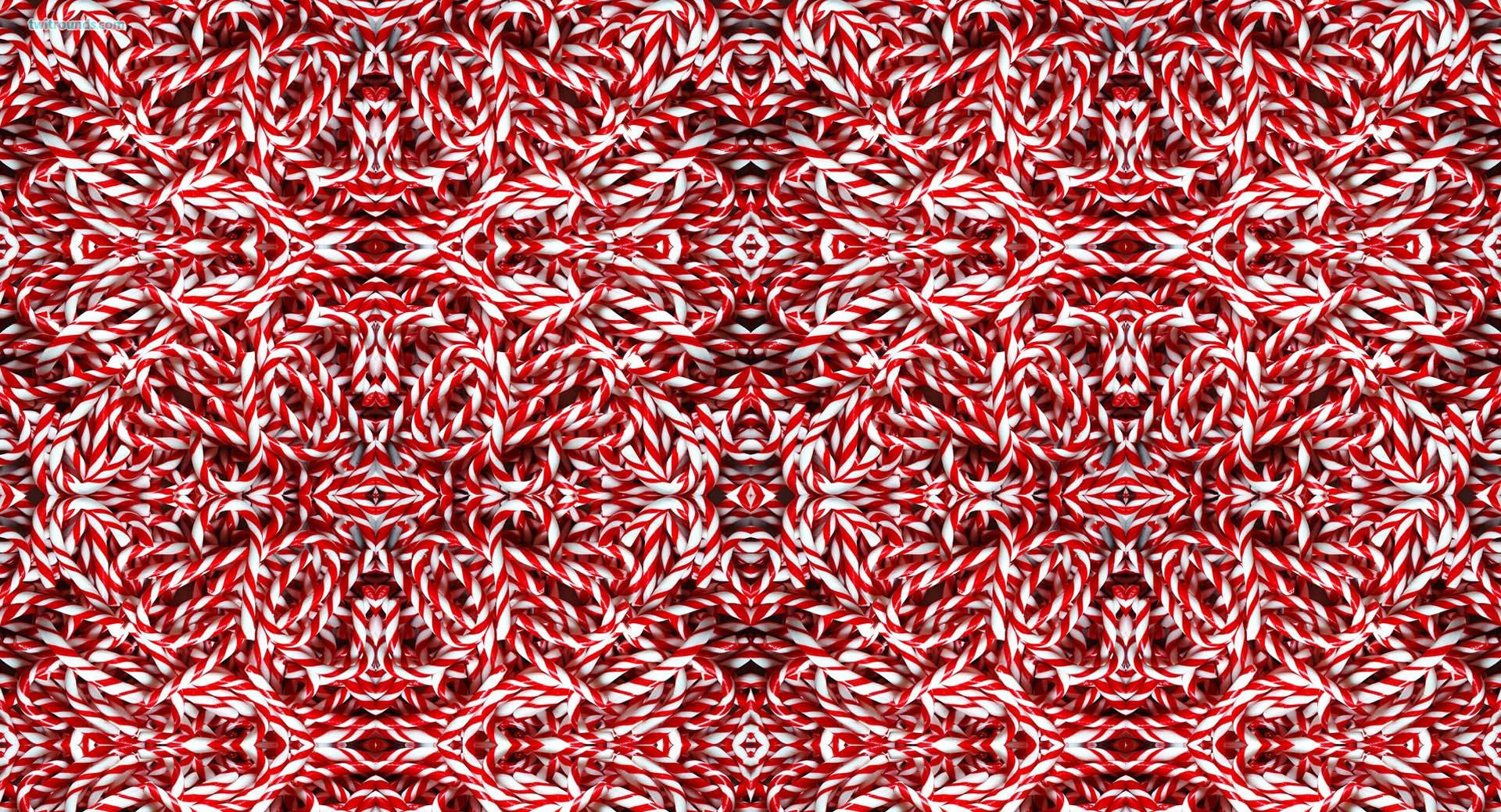 candy cane, kaleidoscopic pattern, red and white, Full HD Desktop Wallpaper