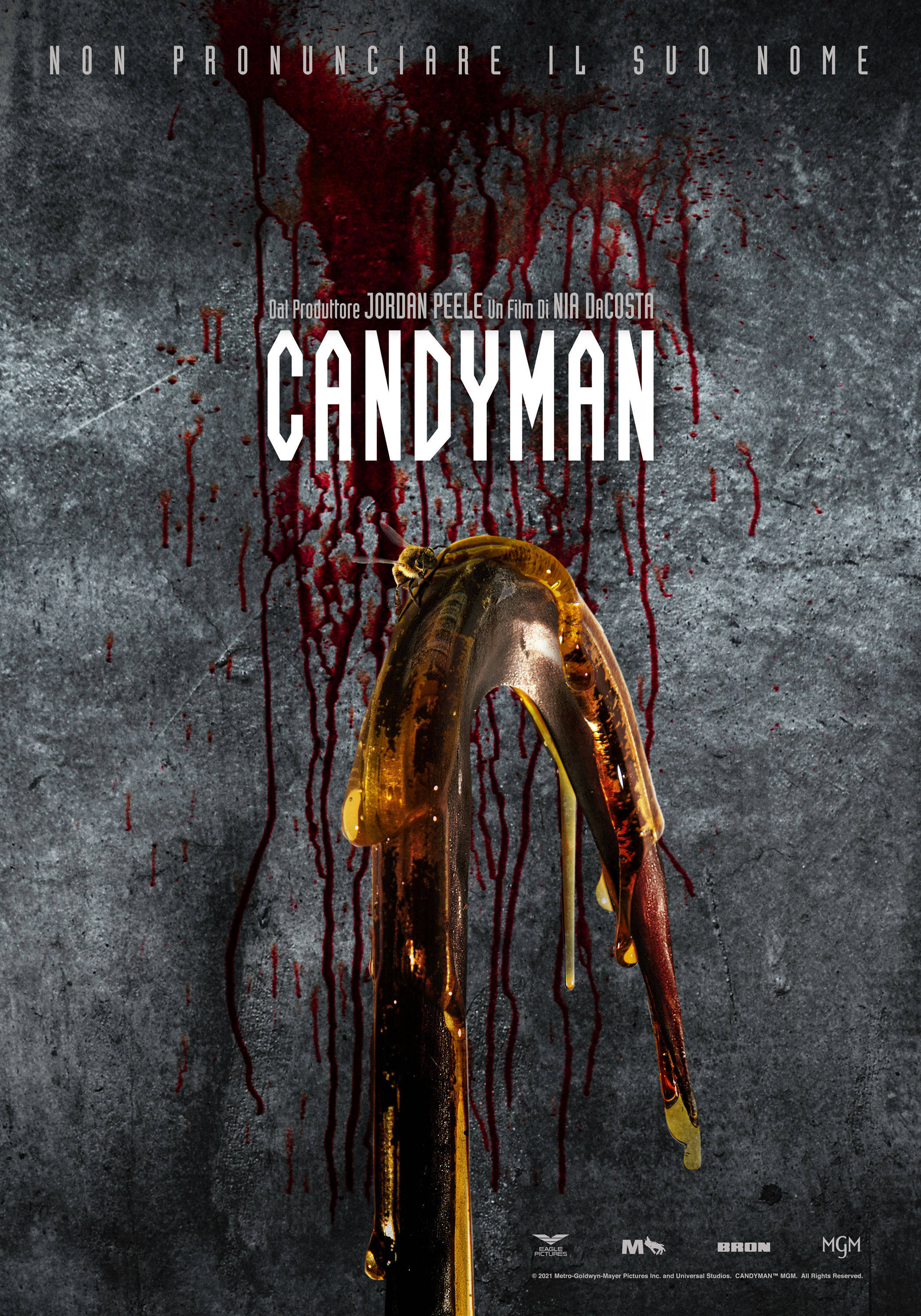 Candyman, golden hook, grimy gray wall, 2K Phone Wallpaper