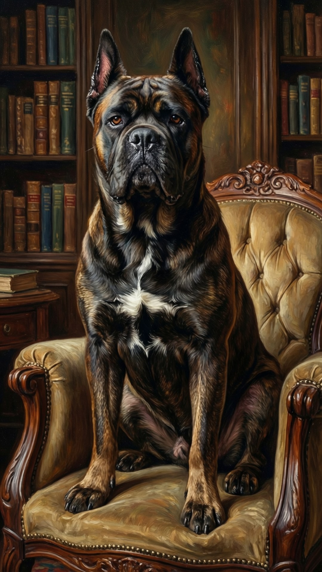 Cane Corso, black and tan, white chest, Full HD Phone Wallpaper
