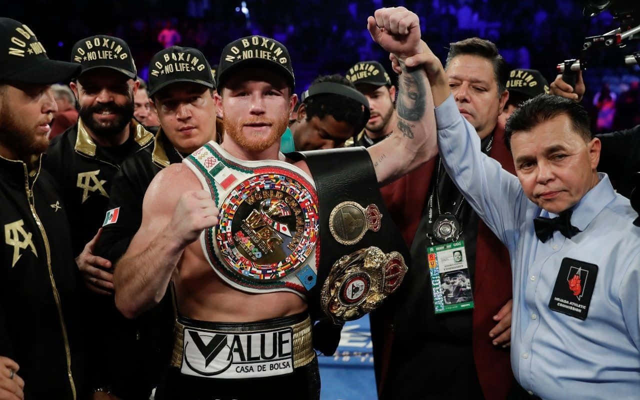 Canelo Alvarez, championship belts, ring, HD Desktop Wallpaper