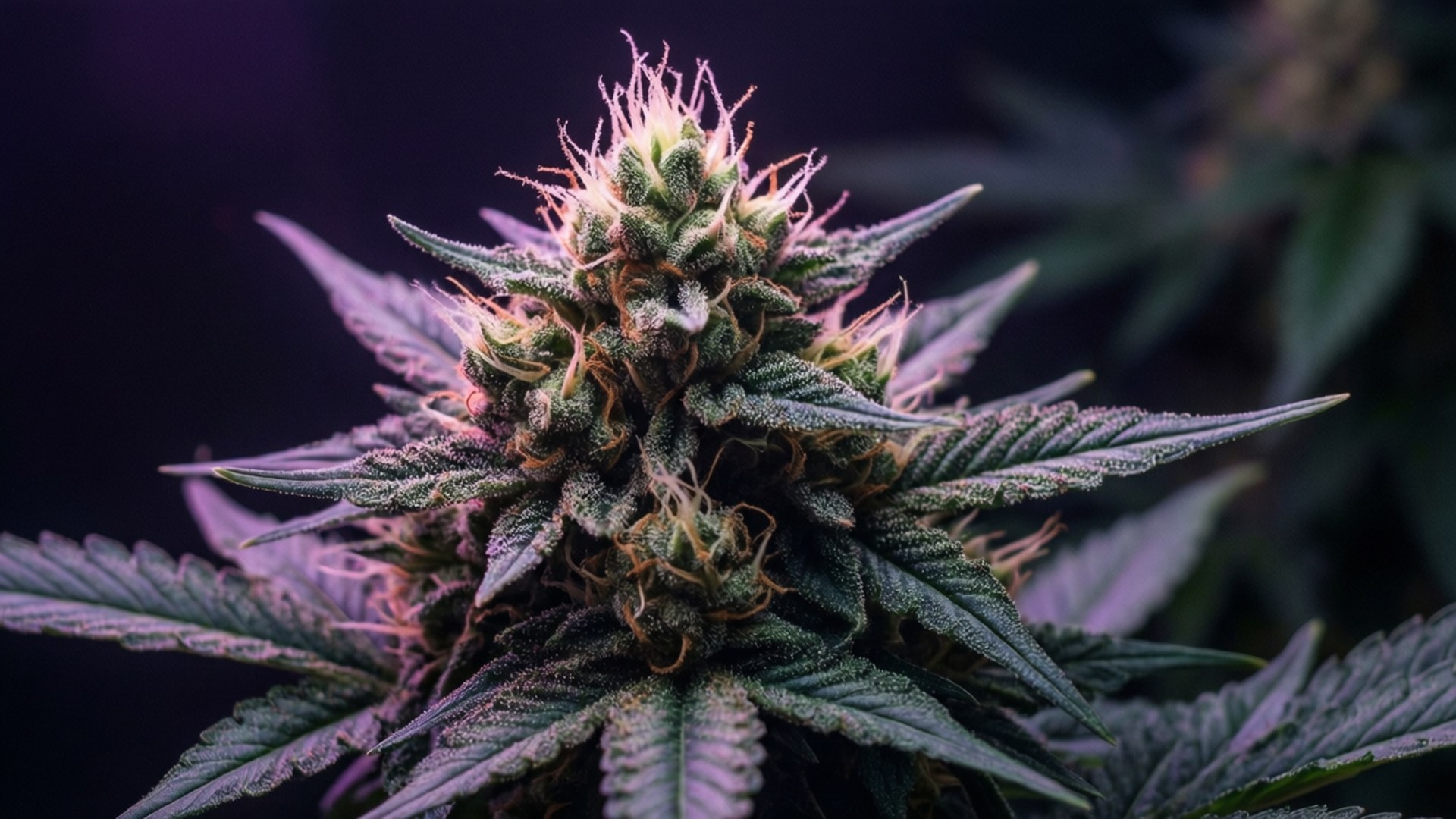 glowing trichomes, cannabis bud, macro shot, Full HD Desktop Wallpaper