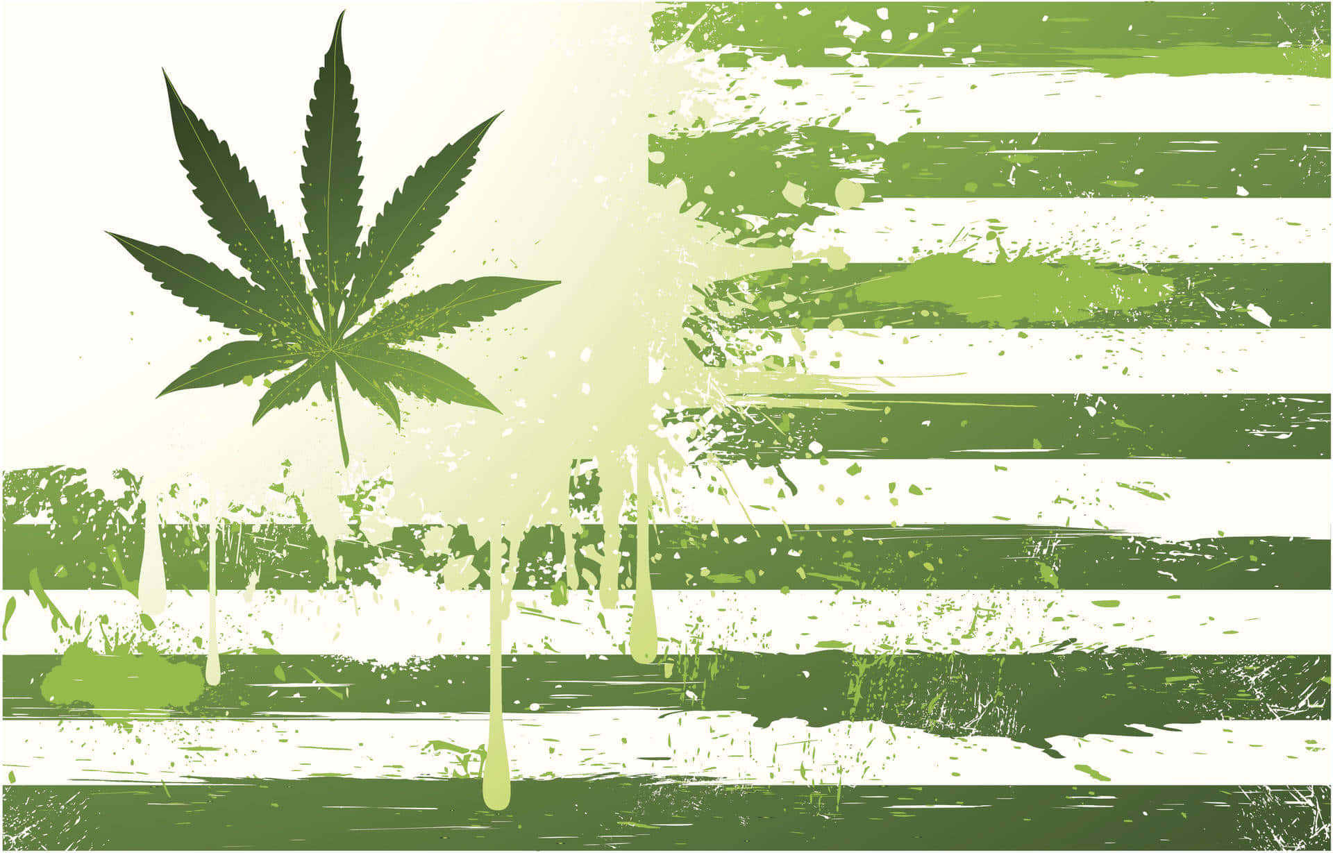 cannabis leaf, green paint, distressed American flag, Full HD Desktop Wallpaper